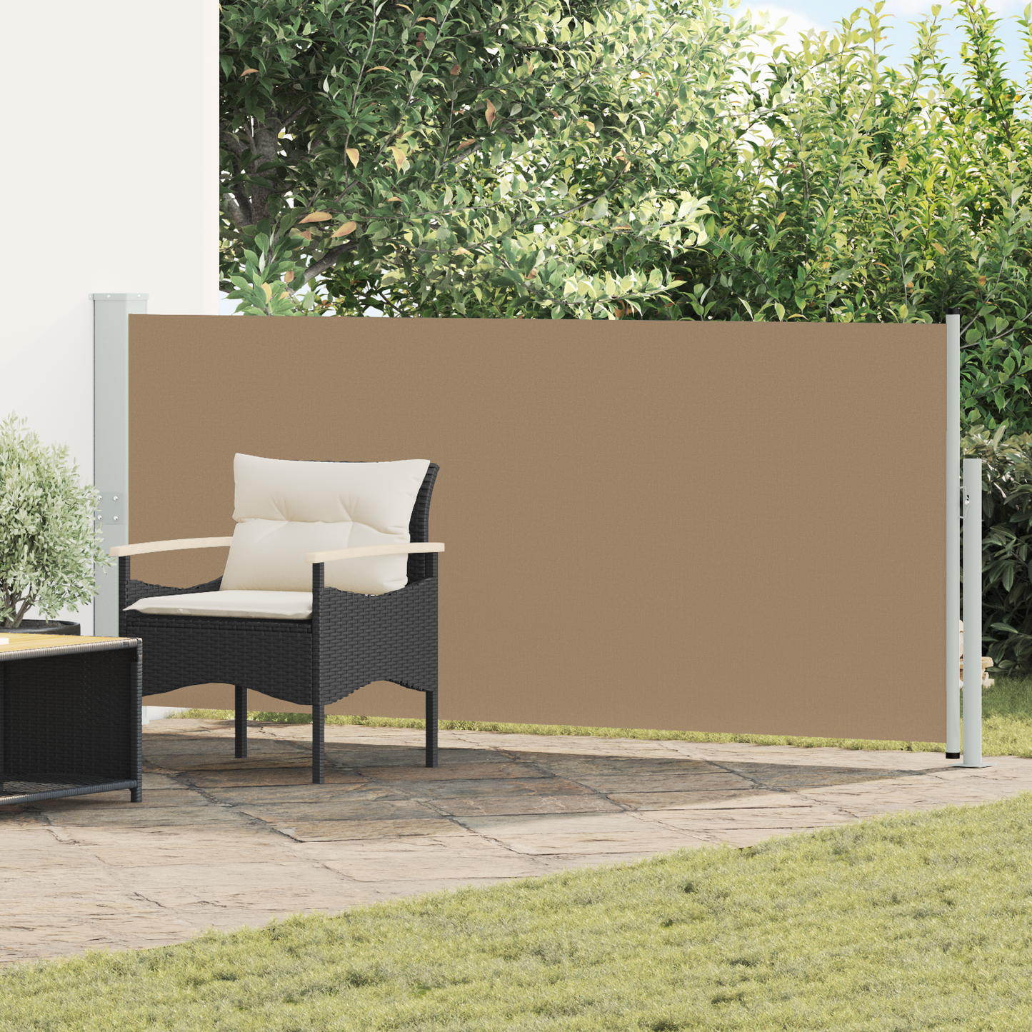 Ištraukiama šoninė užuolaida Taupe 500 x 117 cm Poliesteris