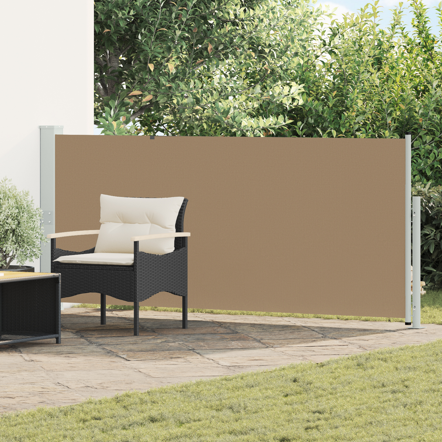 Ištraukiama šoninė užuolaida Taupe 600 x 160 cm Poliesteris