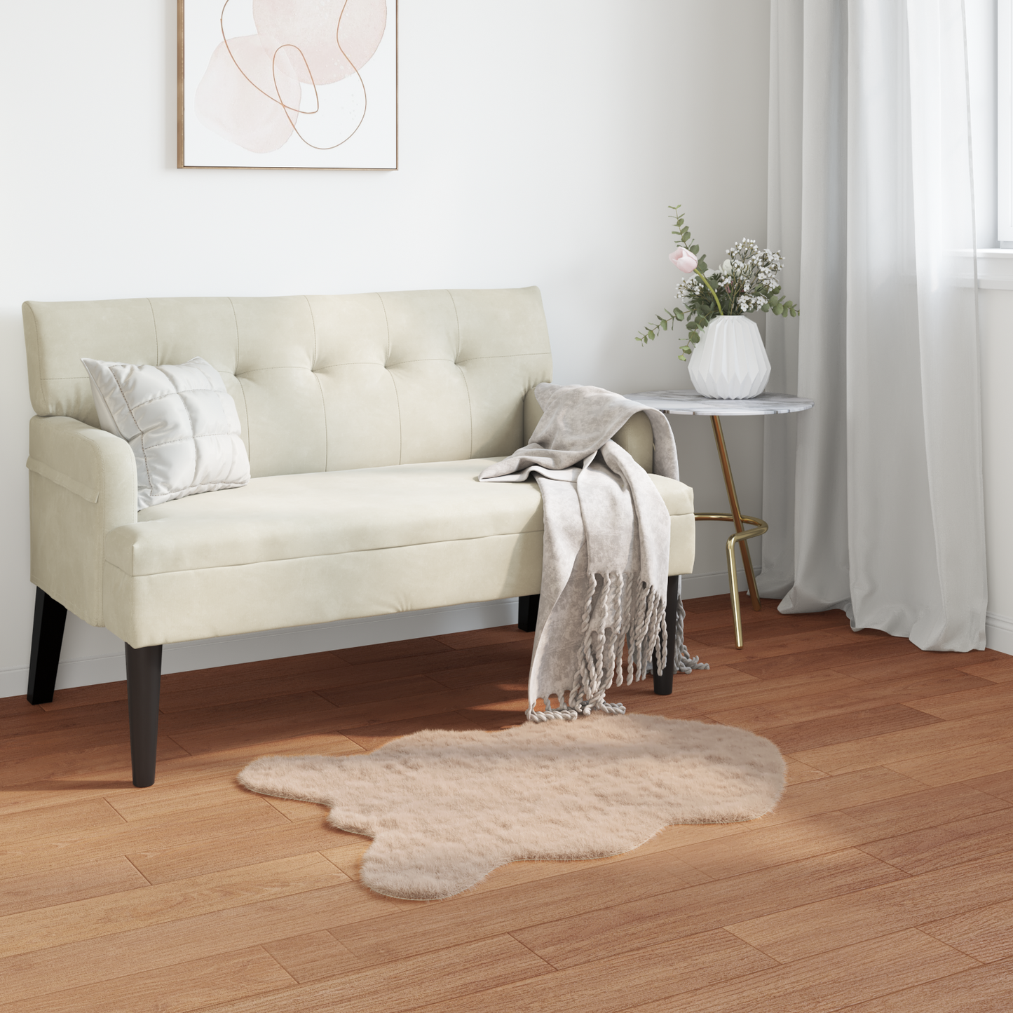 Dirbtinio triušio kailio kilimas Olite Taupe 80 x 120 cm