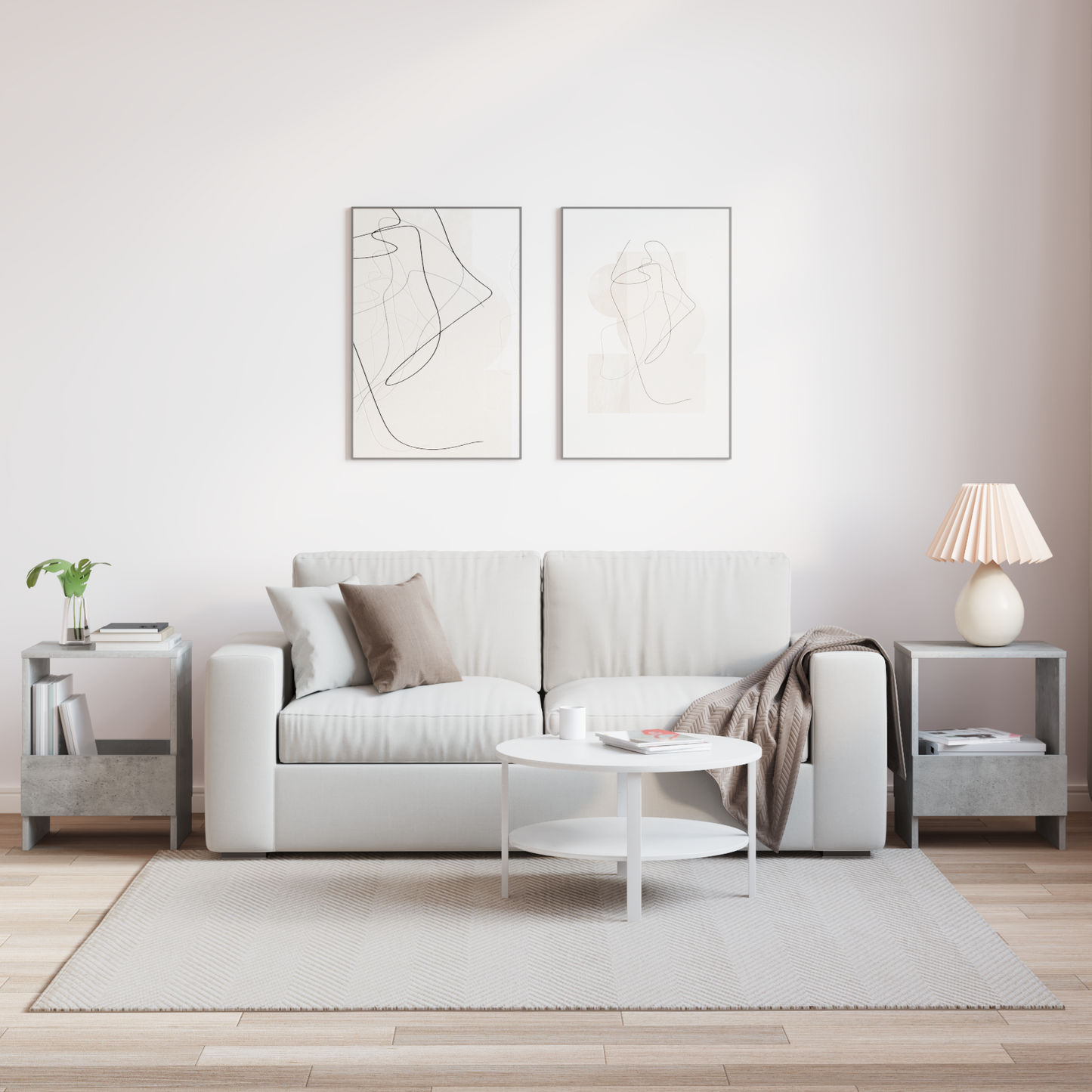 Žurnalų stovas 2 pcs Betono pilka 35 x 30 x 45 cm