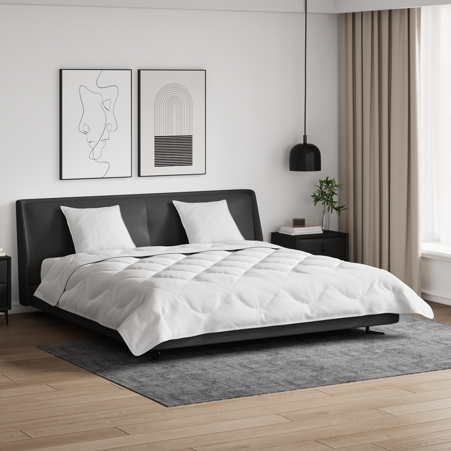 Antklodė su pagalve 3 pcs Balta Mikropluoštas