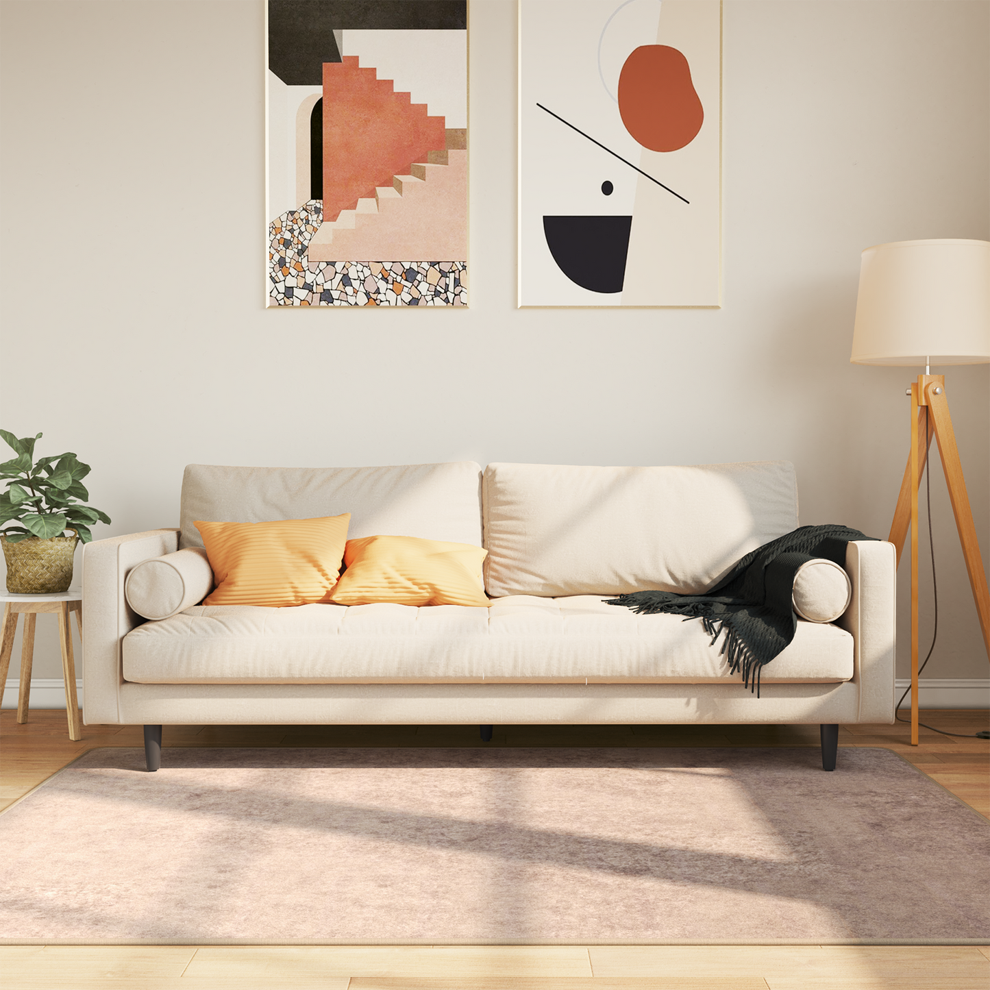 Kilimėlis MARSA Smėlio 120 x 170 cm Poliesteris ir PVC