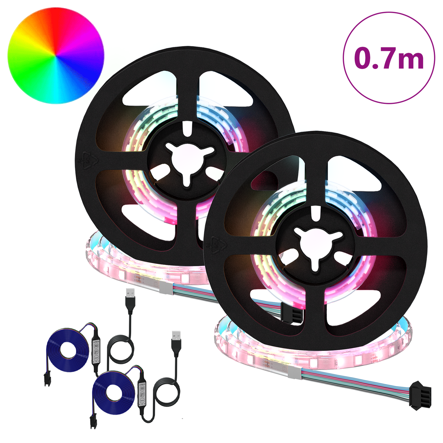 LED juosta 4 pcs Juoda ir permatoma 35 x 0,8 x 0,3 cm