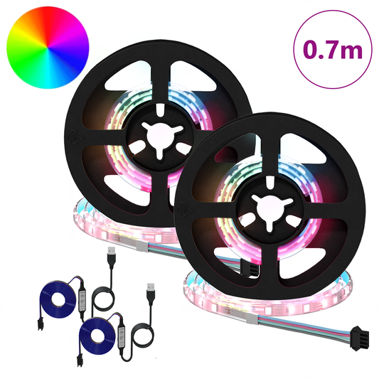 LED juosta 4 pcs Juoda ir permatoma 35 x 0,8 x 0,3 cm