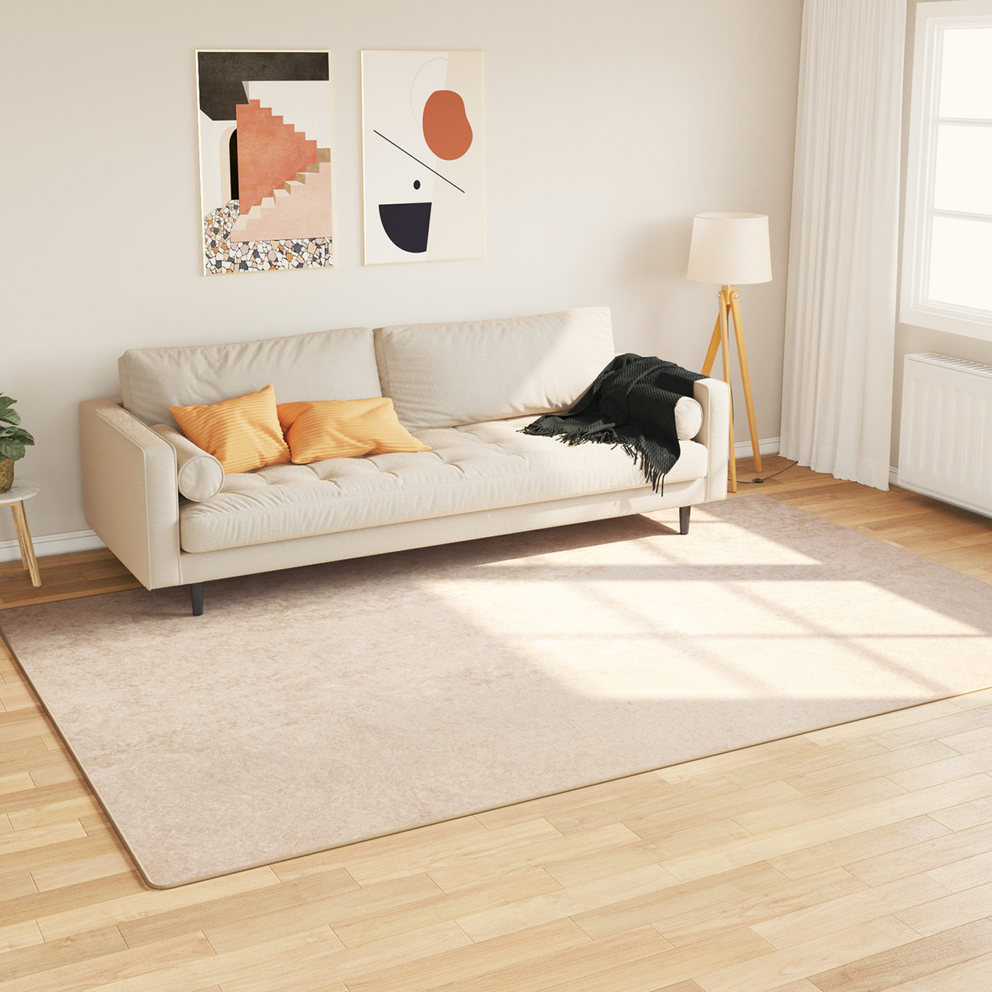 Kilimas Spauda Kreminė 230 x 150 cm Poliesteris ir PVC