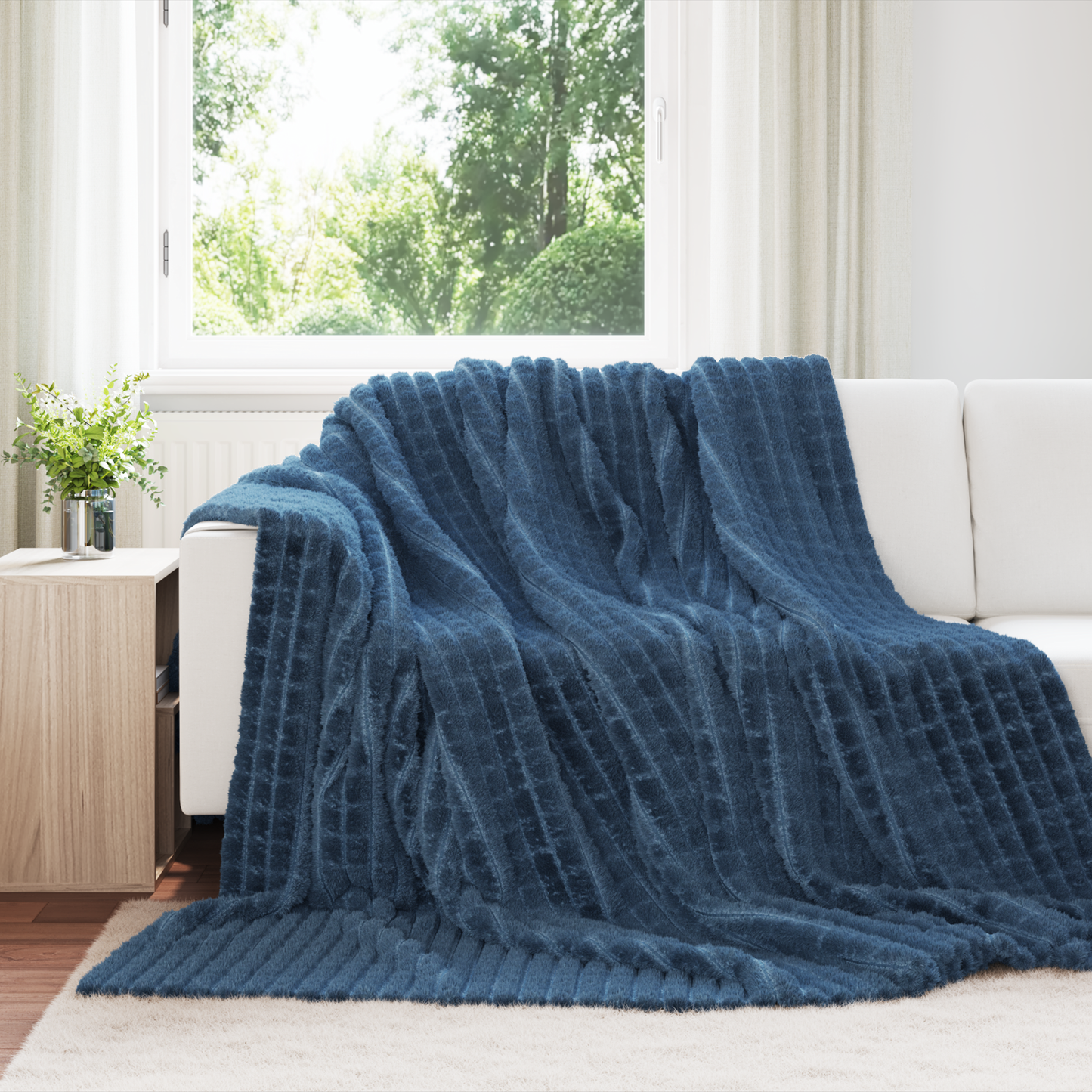 Mesti antklodės 6 pcs Jūrinė mėlyna 240 x 220 cm Flysas