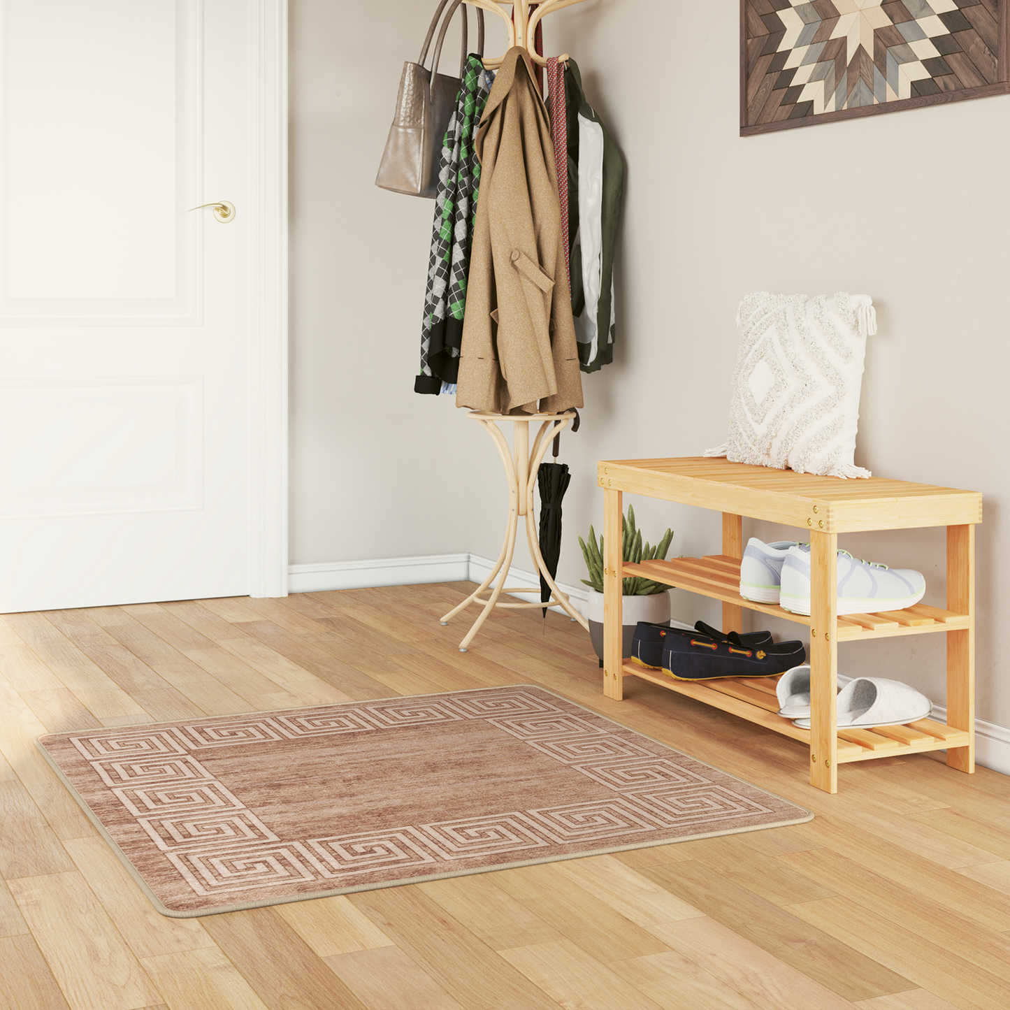 Kilimėlis MARSA Baltas 100 x 100 cm Poliesteris ir PVC