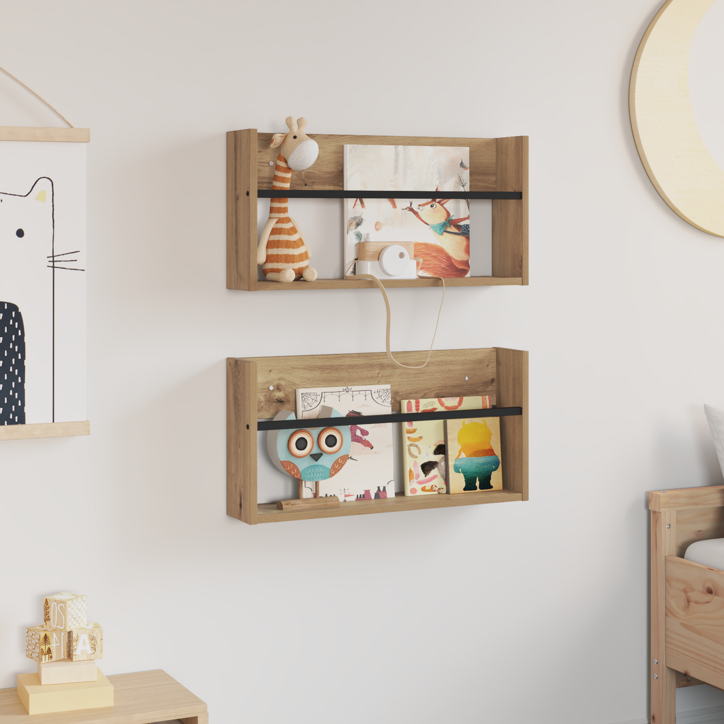 Žurnalų stovas 2 pcs Amatininkų ąžuolas 60 x 12 x 30 cm