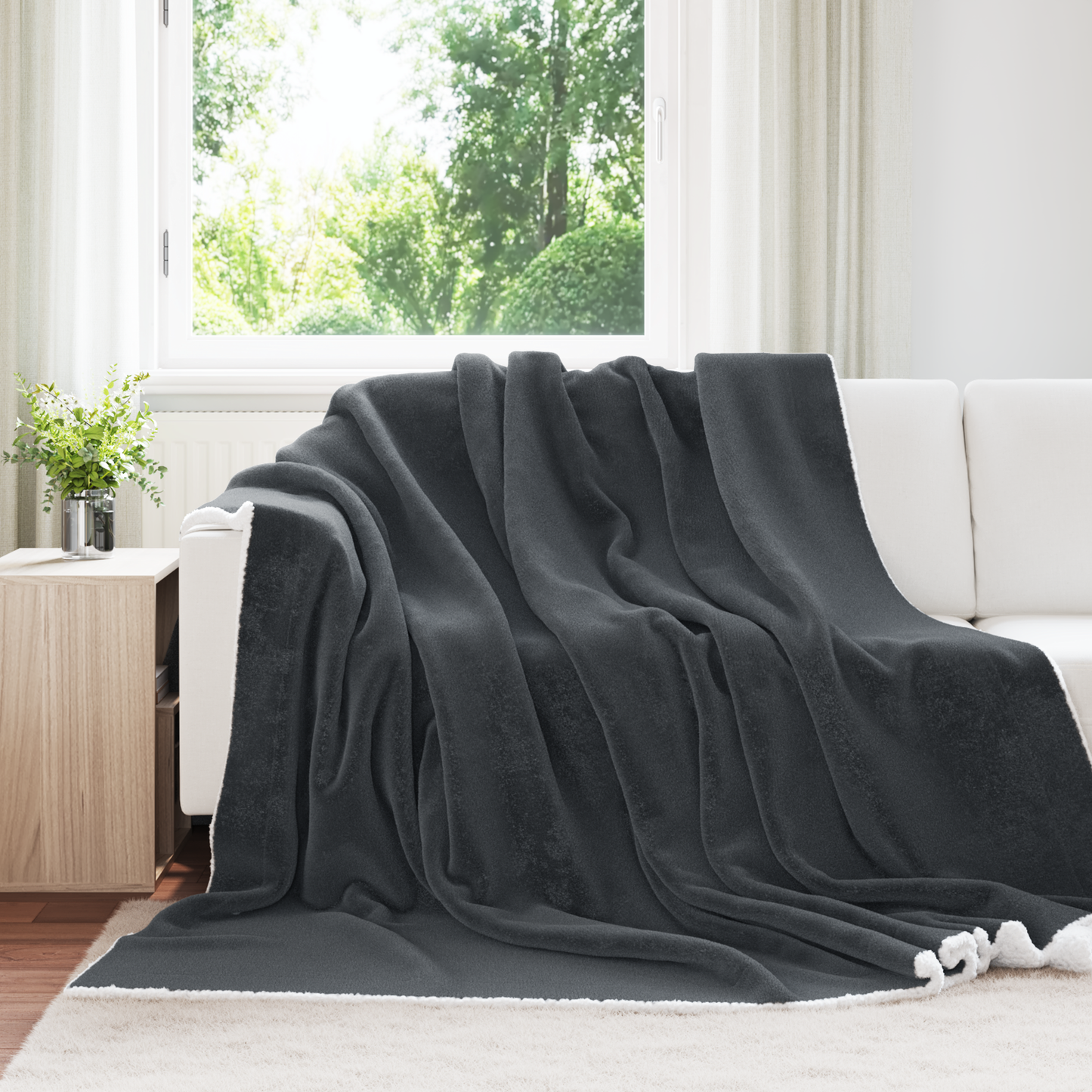 Apklotas Tamsiai pilka 220 x 240 cm Flysas