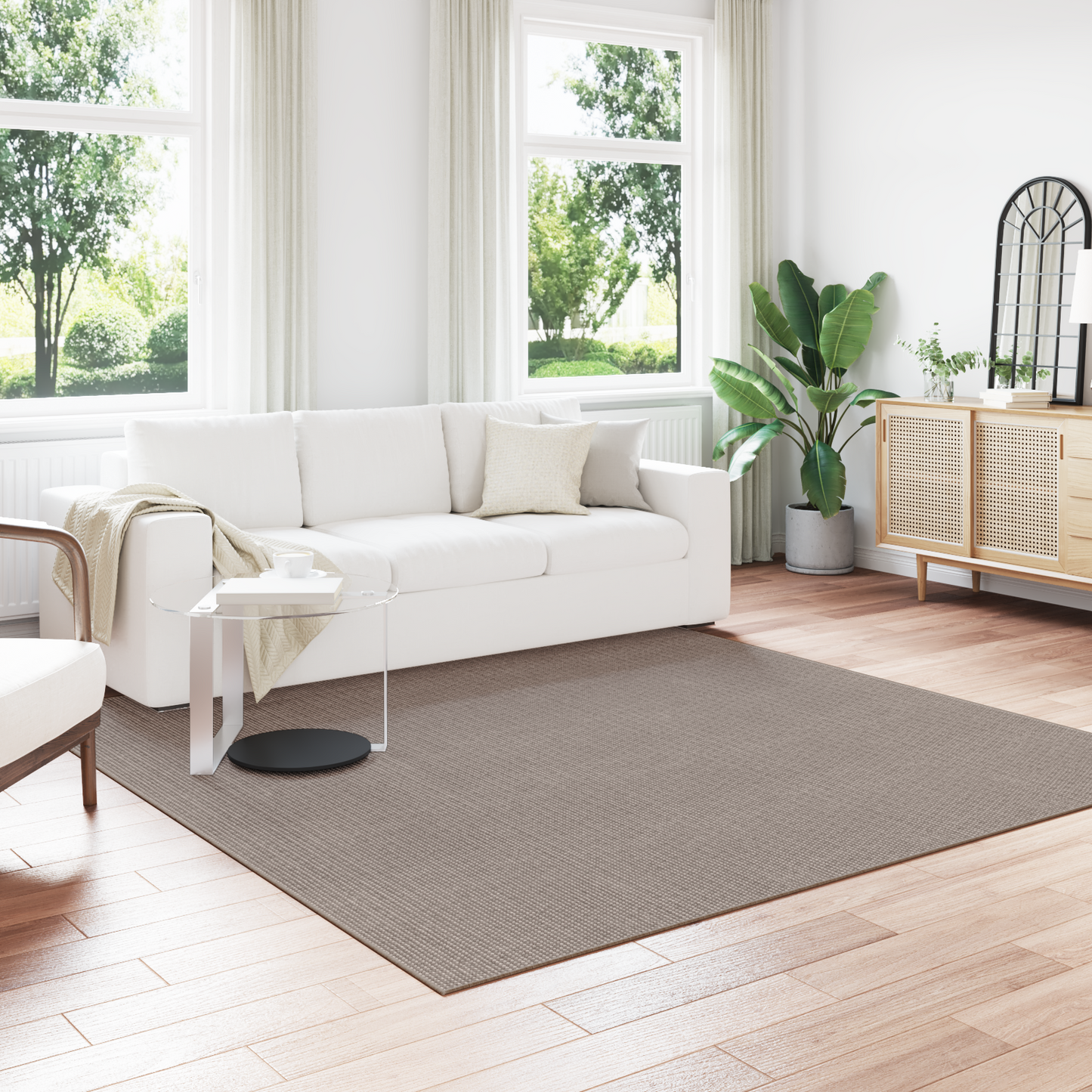 Zoninės kiliminės dangos HUARTE Taupe 240 x 240 cm Poliesteris