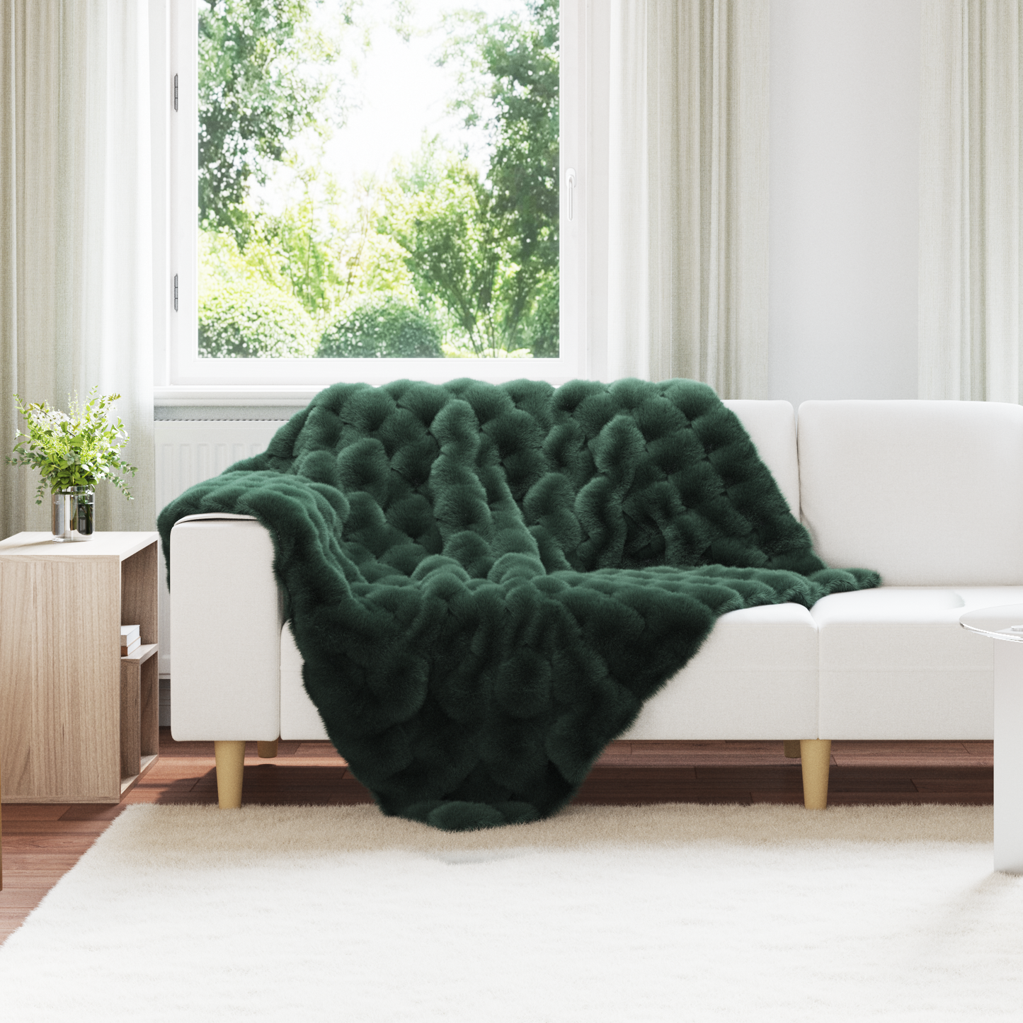 Neslystanti antklodė iš dirbtinio triušio kailio Olite 4 pcs