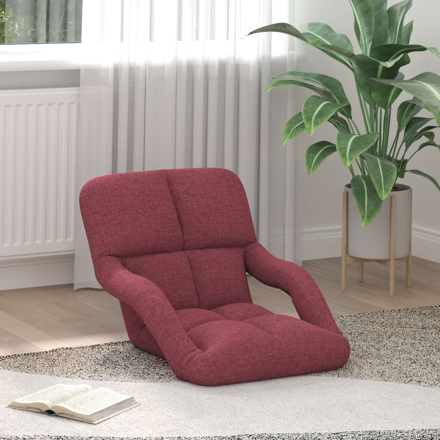 Reguliuojamas grindų fotelis Vyno raudona 58 x 62 x 58 cm