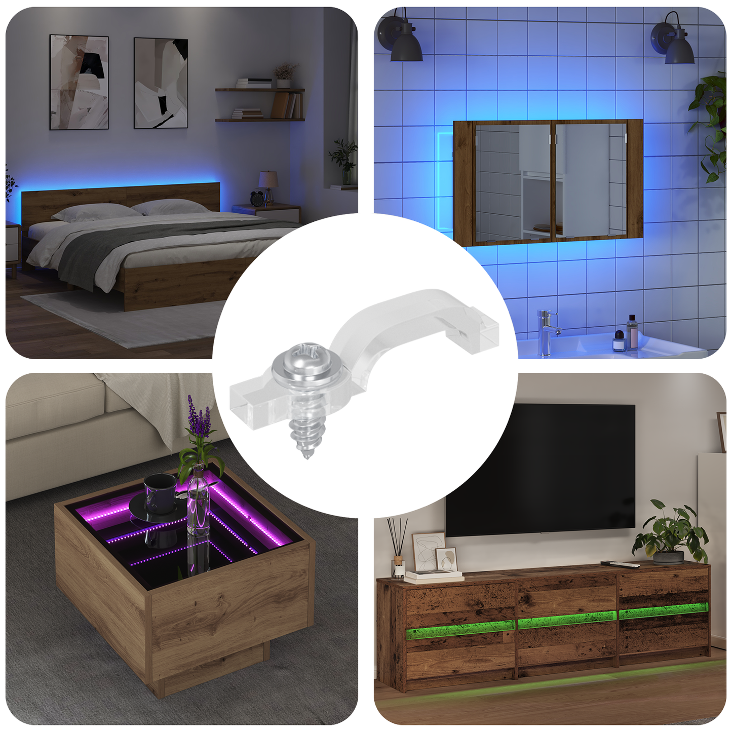 LED Juostos Klipai 12 pcs Skaidrus 2 x 1 x 0.5 cm