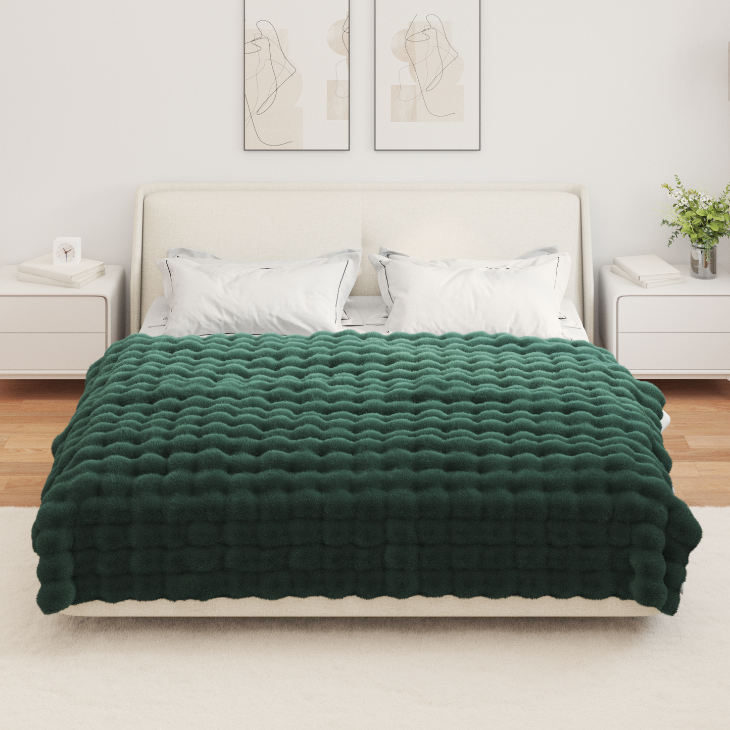 Neslystanti antklodė iš dirbtinio triušio kailio Olite 4 pcs