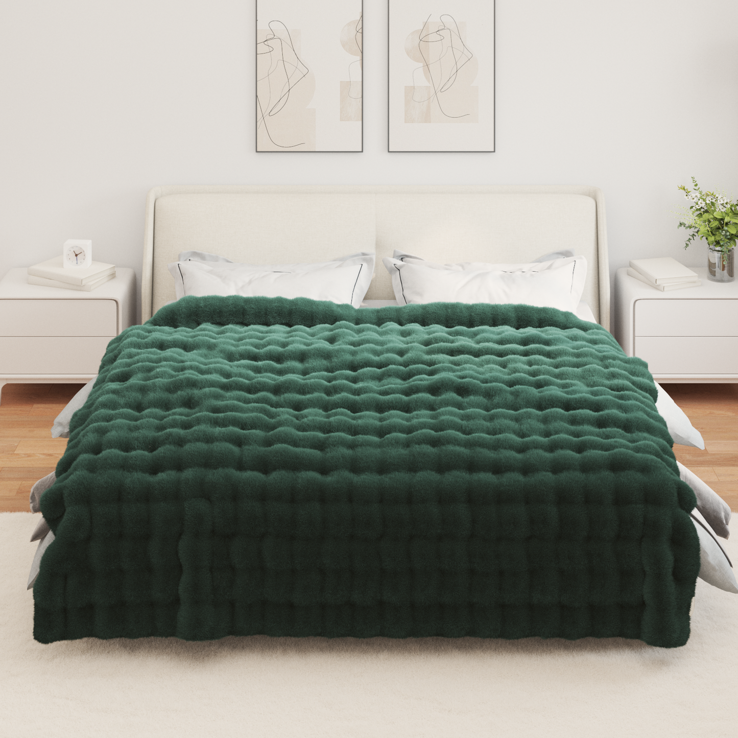 Neslystanti antklodė iš dirbtinio triušio kailio Olite 4 pcs