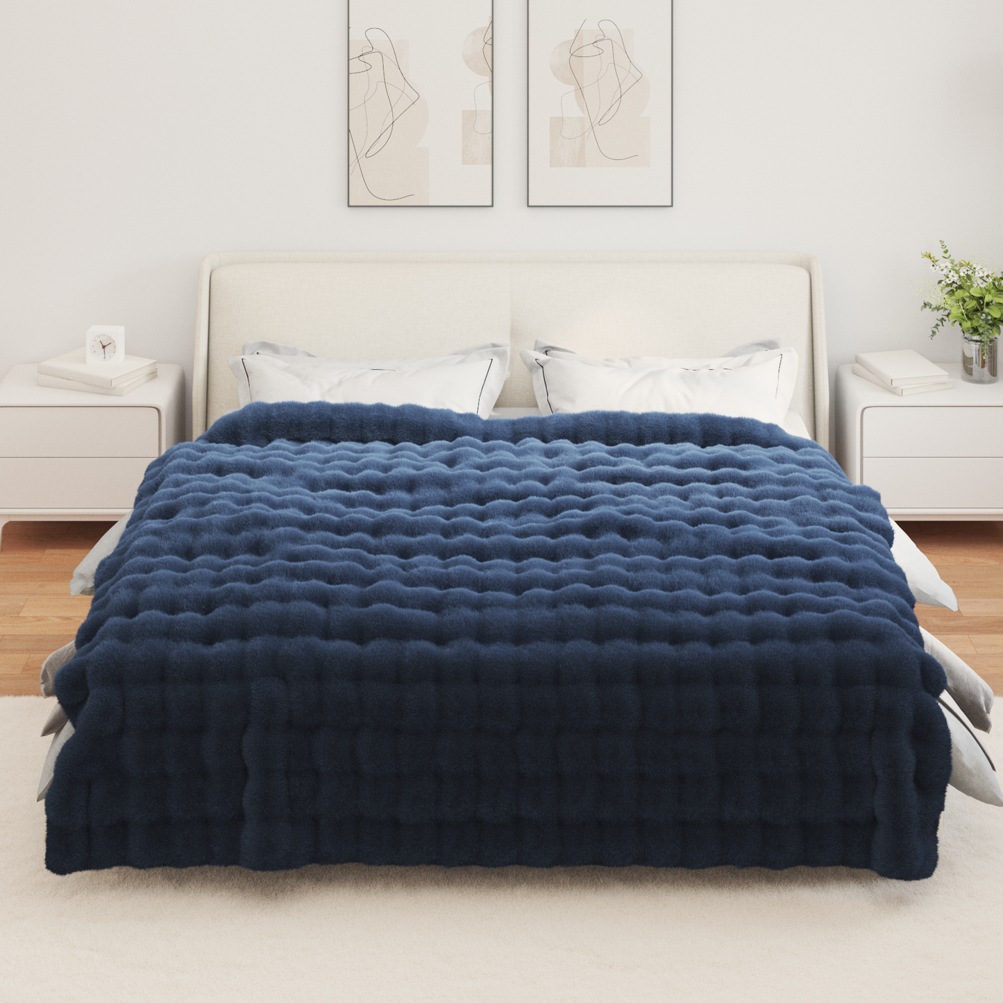 Neslystanti antklodė iš dirbtinio triušio kailio Olite 4 pcs