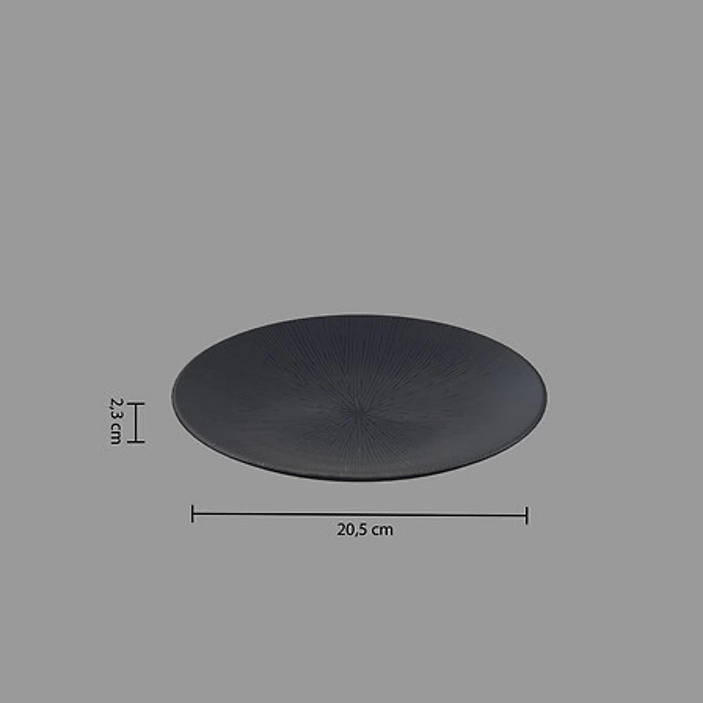 Juoda desertinė lėkštė, (Ø21 cm)