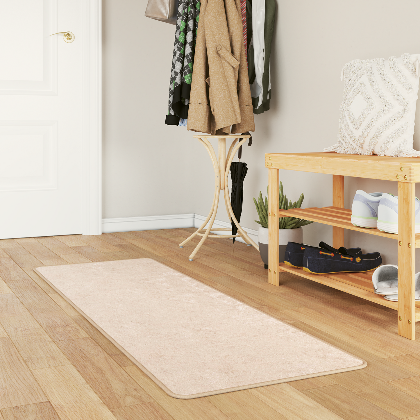 Kilimas Spauda Kreminė 150 x 50 cm Poliesteris ir PVC