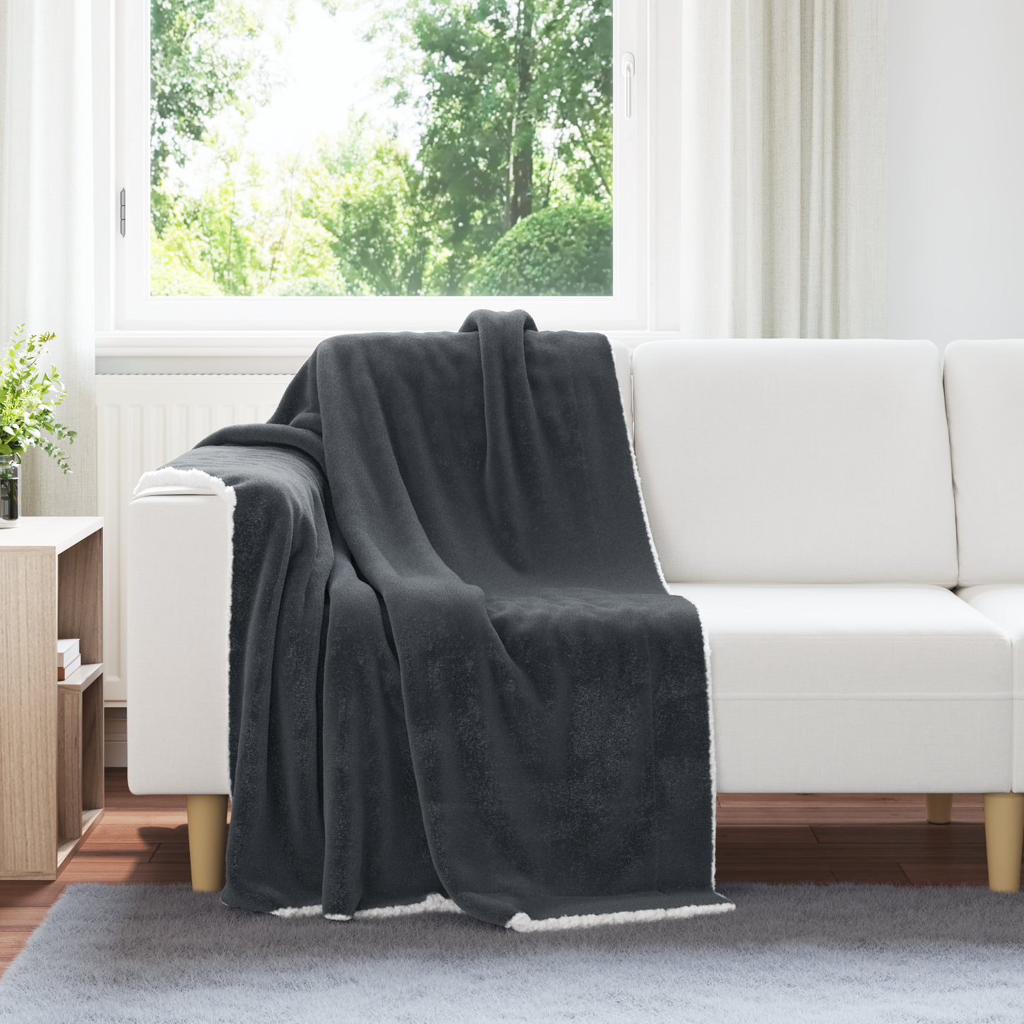 Apklotas Tamsiai pilka 130 x 150 cm Flysas