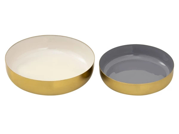 Dekoratyvinių dubenėlių rinkinys (2 vnt. Aukso ir pilkos spalvos)