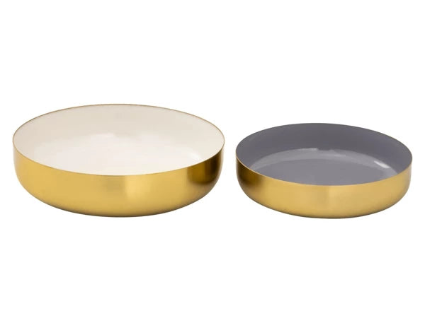 Dekoratyvinių dubenėlių rinkinys (2 vnt. Aukso ir pilkos spalvos)