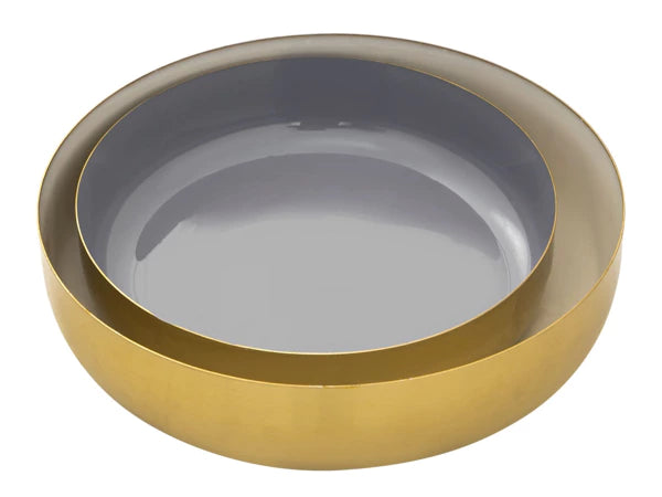 Dekoratyvinių dubenėlių rinkinys (2 vnt. Aukso ir pilkos spalvos)