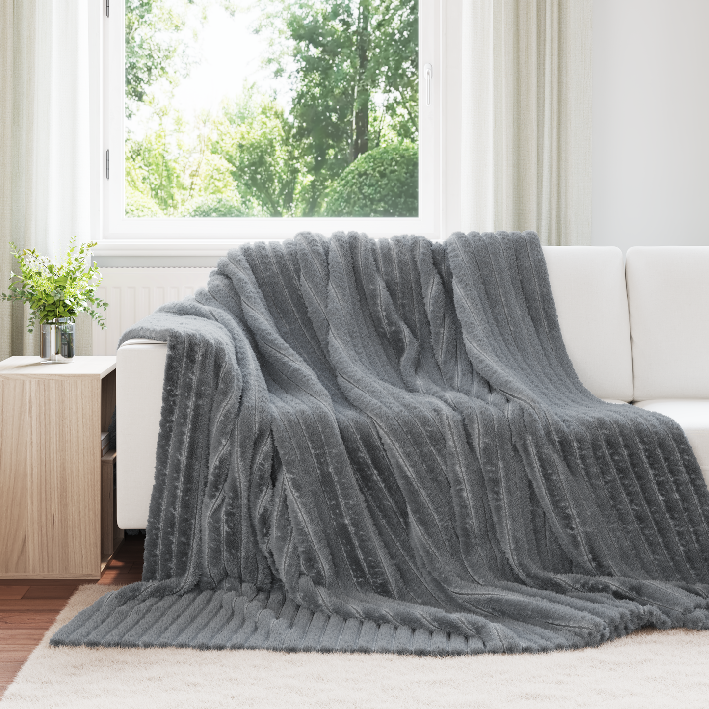 Apklotas Tamsiai pilka 240 x 220 cm Flysas