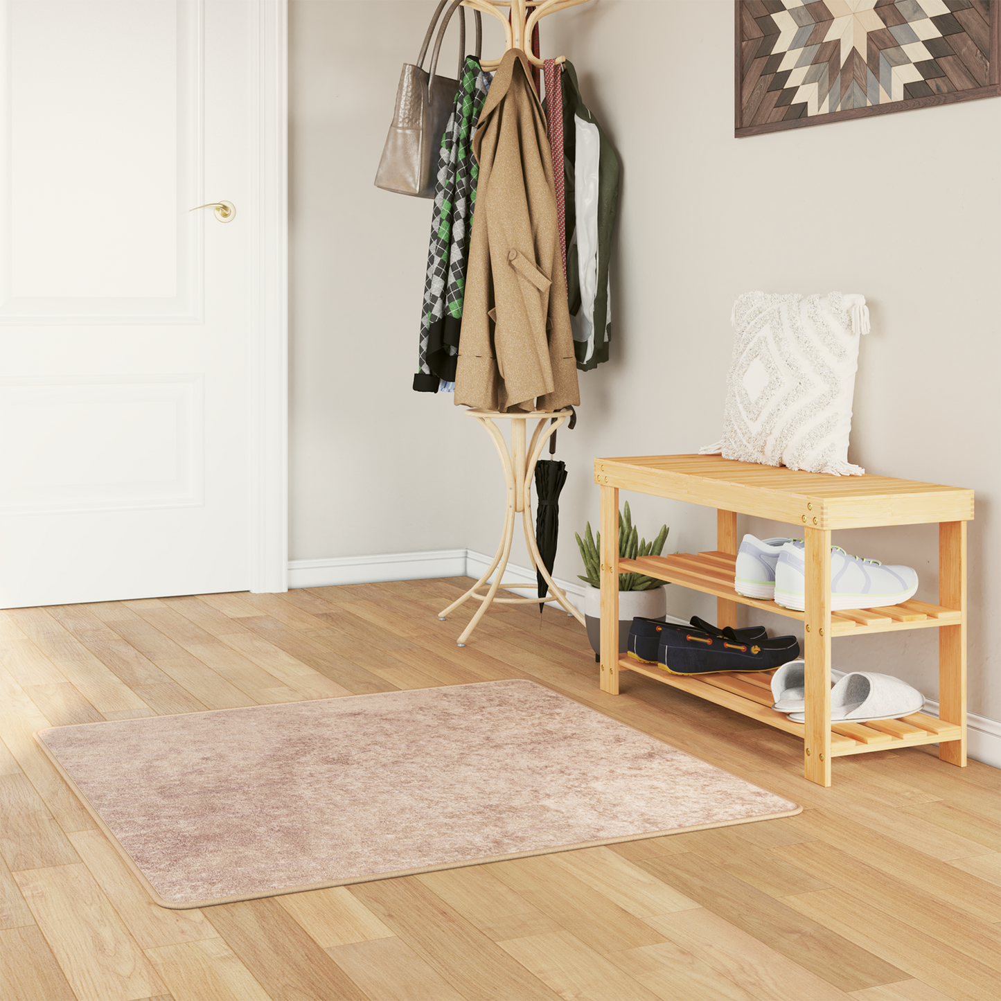 Kilimėlis MARSA Smėlio 100 x 100 cm Poliesteris ir PVC