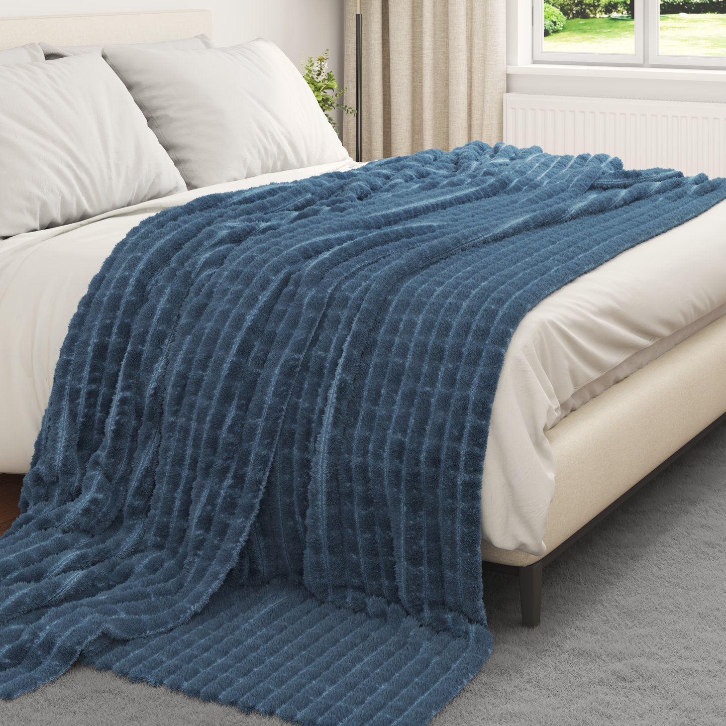 Mesti antklodės 6 pcs Jūrinė mėlyna 240 x 220 cm Flysas