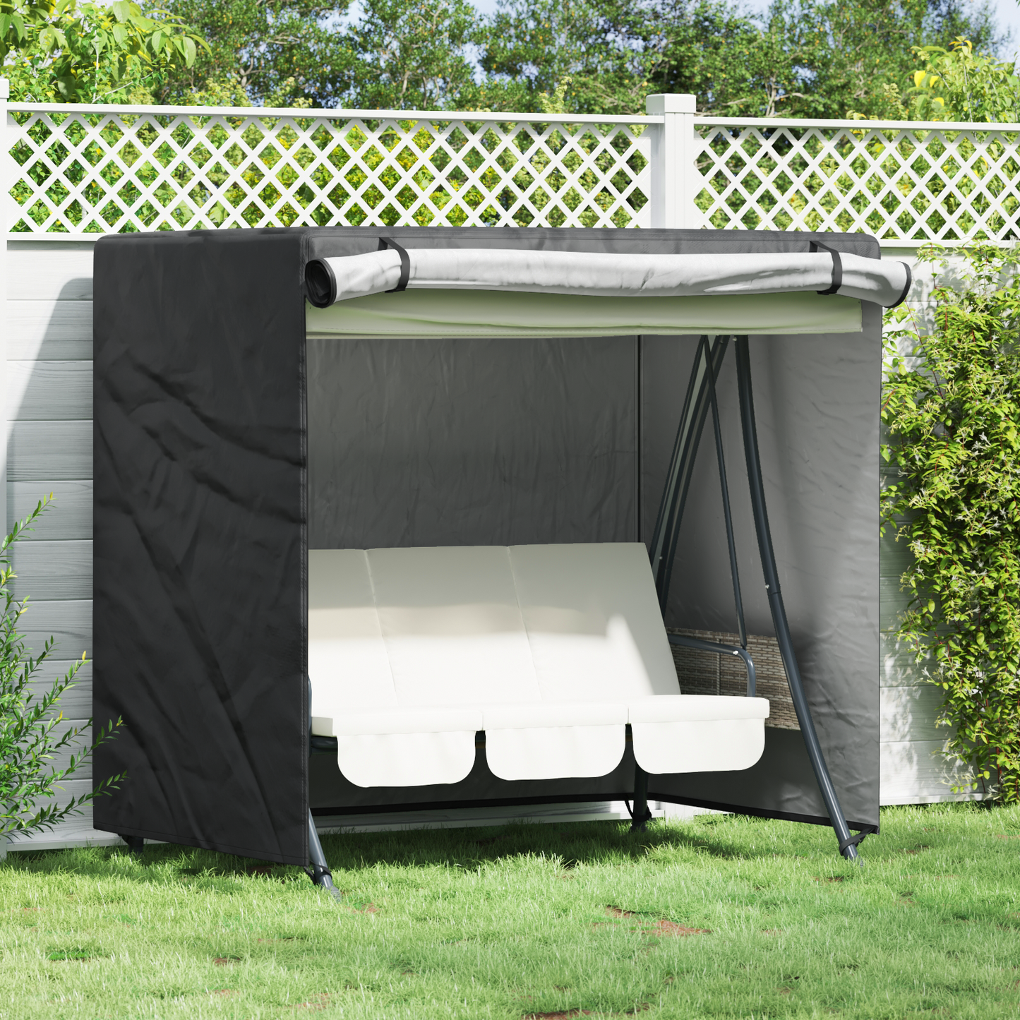 Lauko sūpynių uždangalas Juoda 175 x 125 x 160 cm 420D audinys