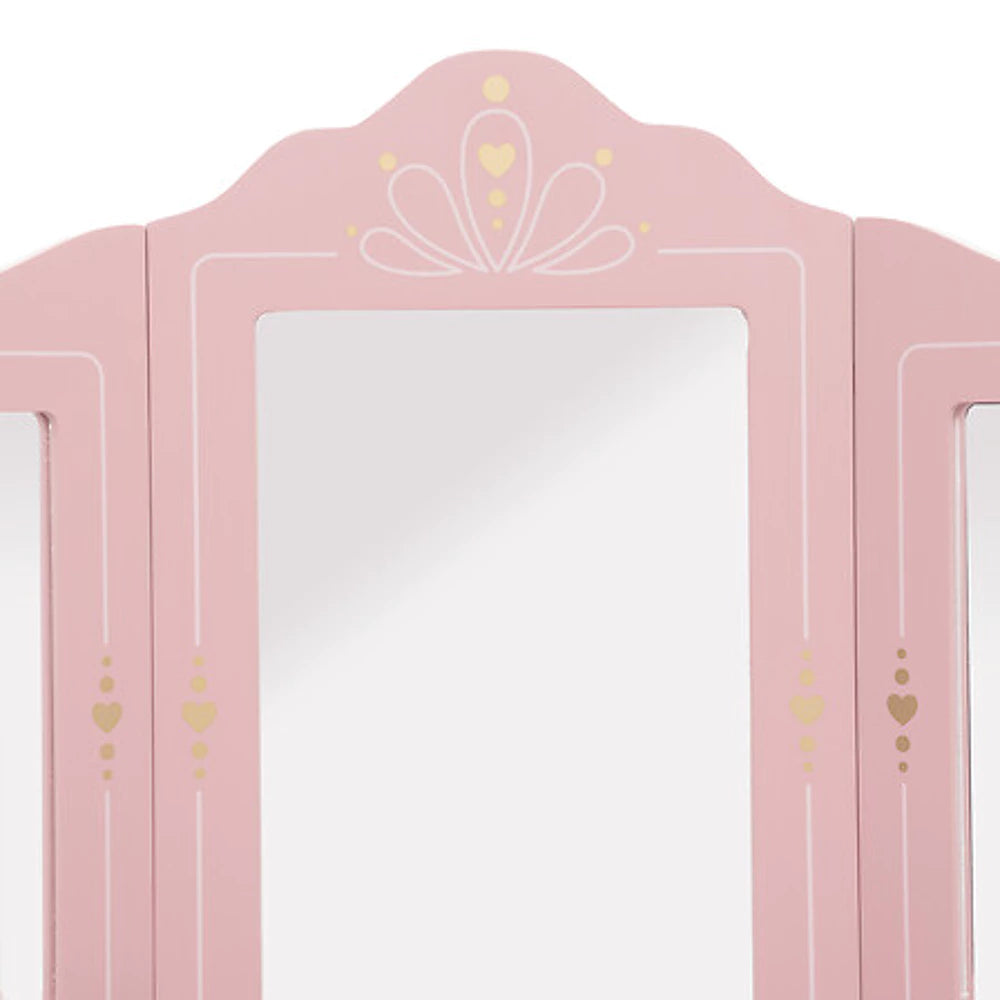 Vaikiškas tualetinis staliukas su taburete Sissi (antikvarinės rožės spalvos)