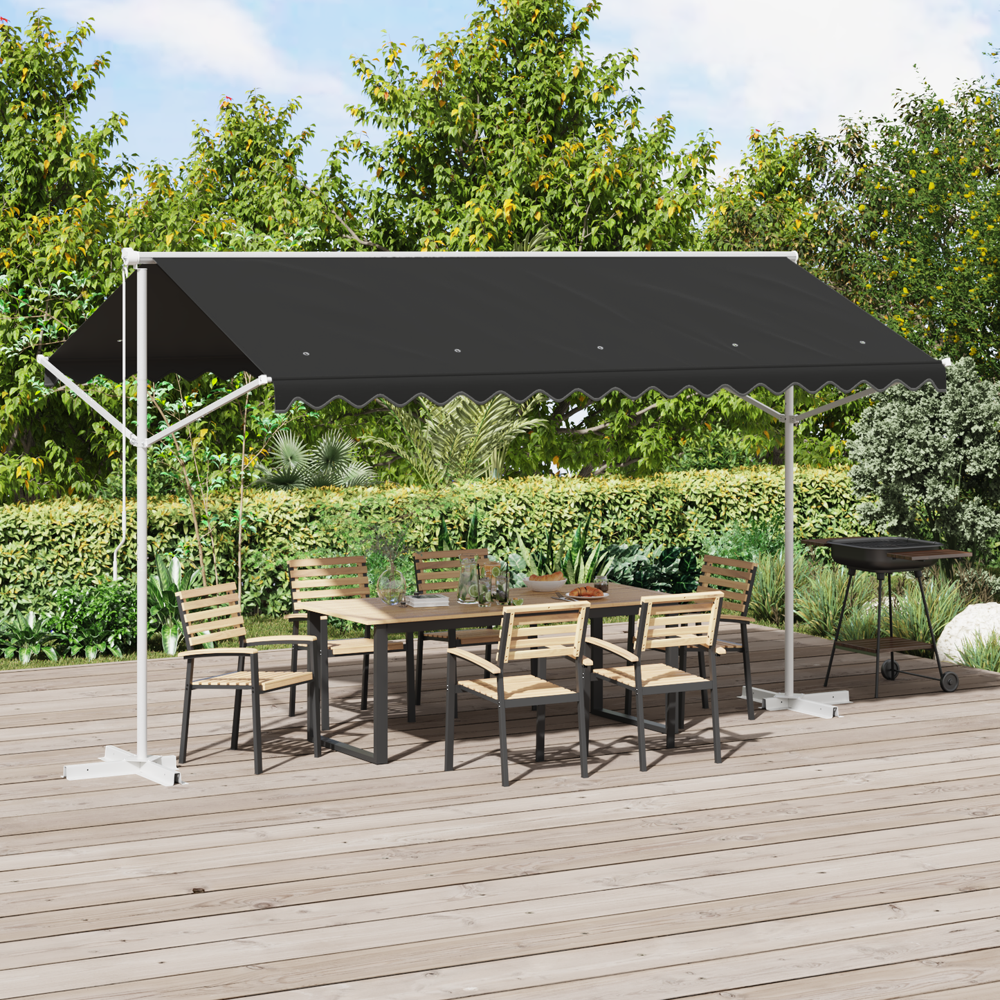 Atvira markizė Antracito 4 × 3 m Poliesteris