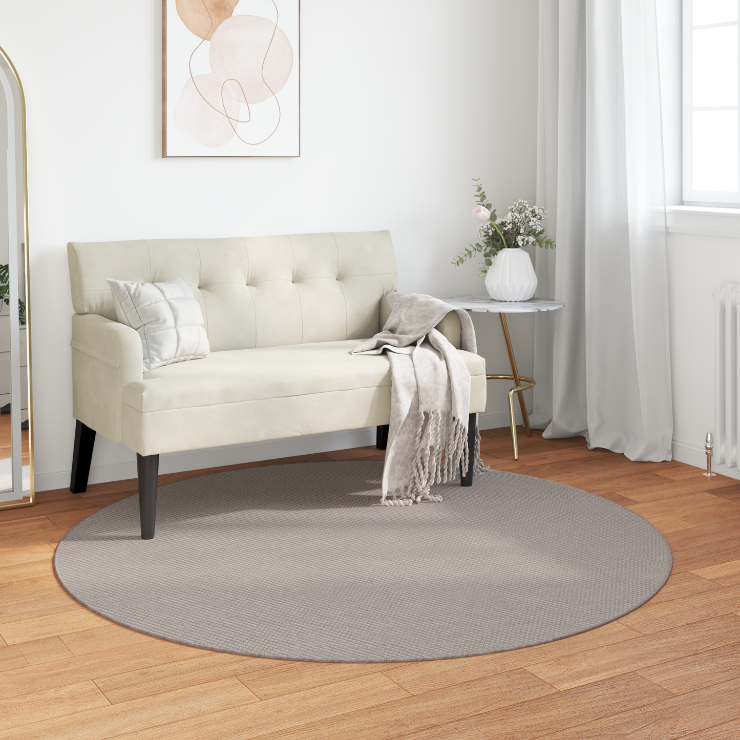 Zoninės kiliminės dangos Apvali Kremas ir Taupe Ø 160 CM