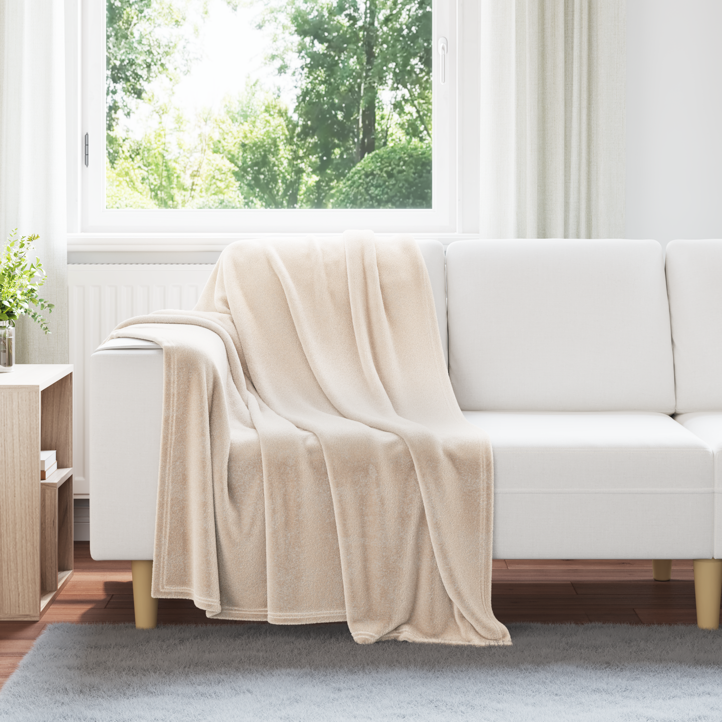 Mesti antklodės 6 pcs Smėlio 130 x 150 cm Flysas