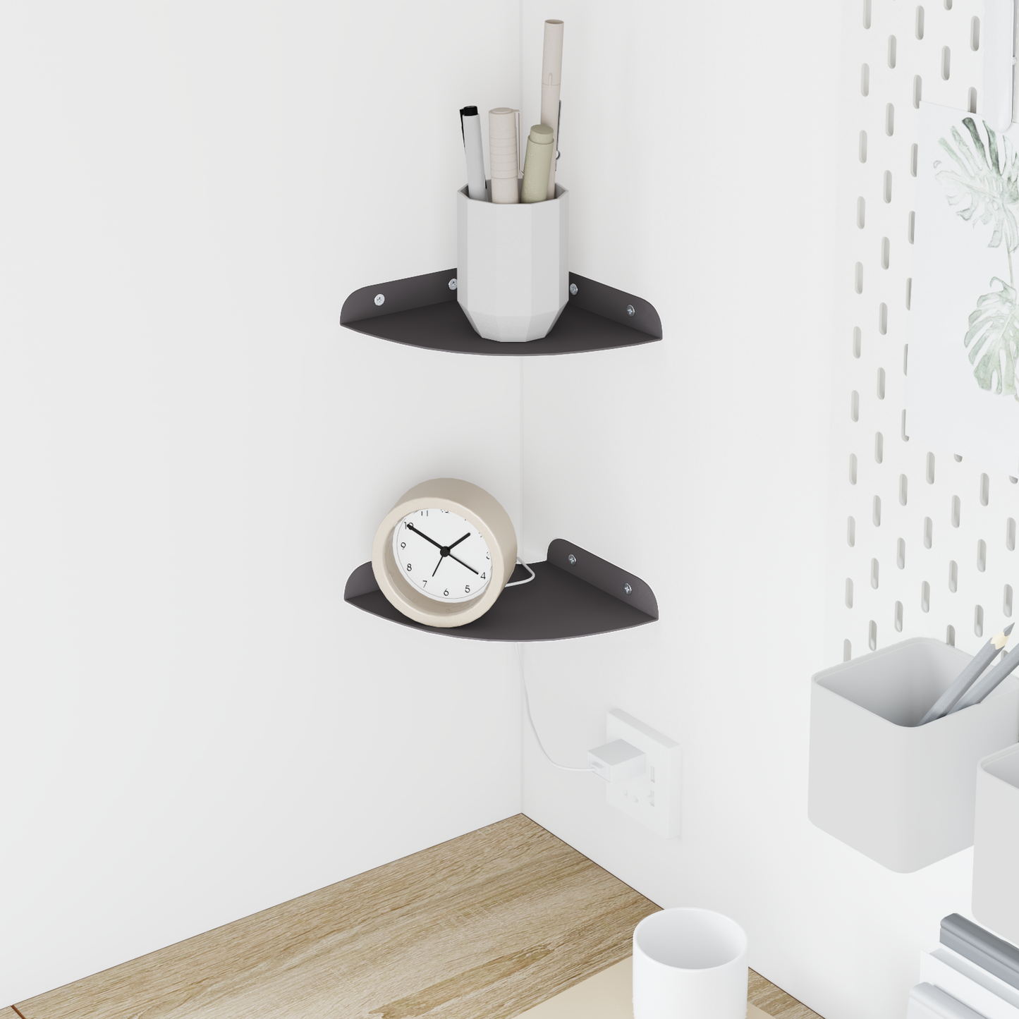 Plūduriuojanti lentyna su lentyna 2 pcs Juodas 15 x 15 x 2 cm