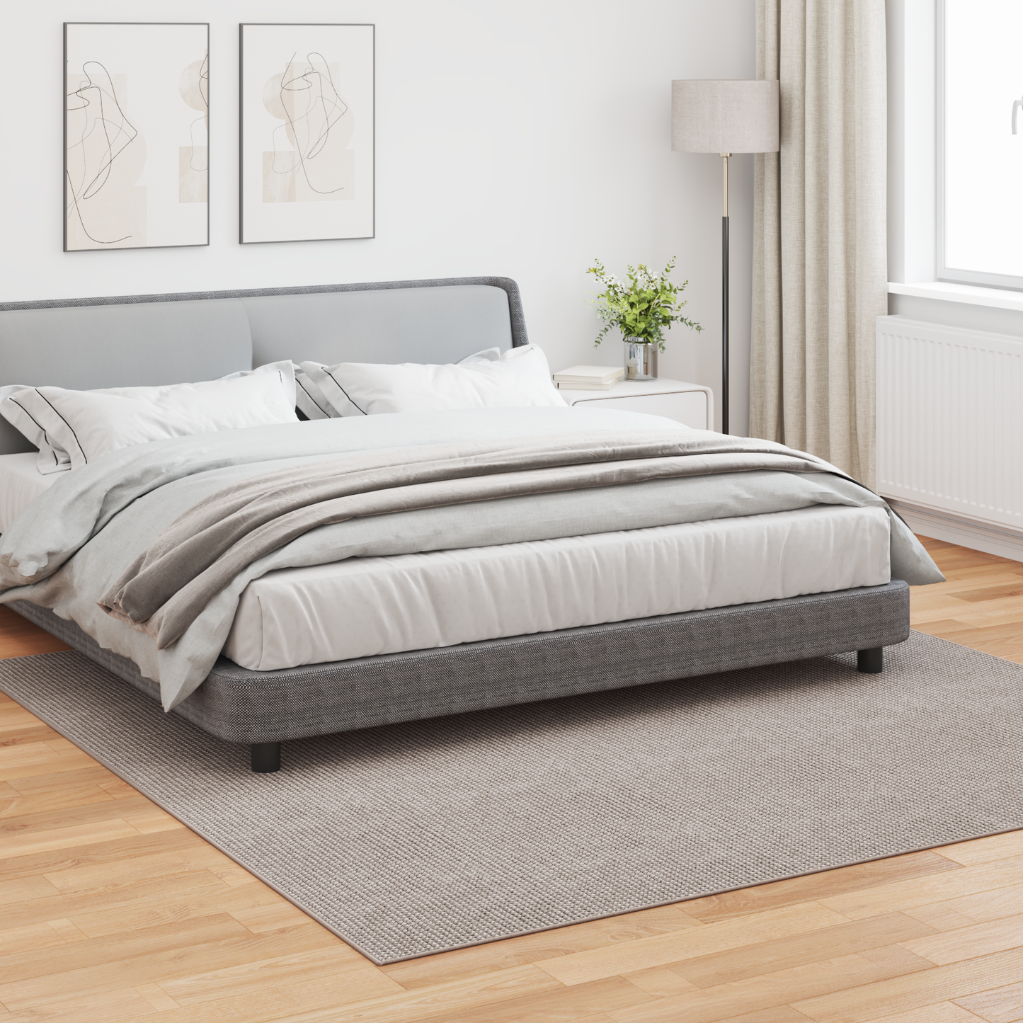 Zoninės kiliminės dangos Kvadrato Kremas ir Taupe 240 x 240 cm