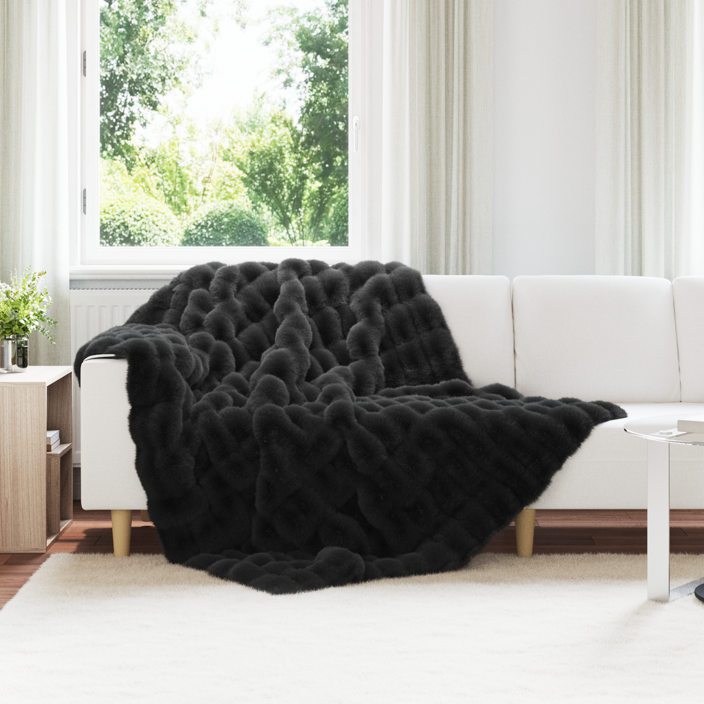 Neslystanti antklodė iš dirbtinio triušio kailio Olite 4 pcs