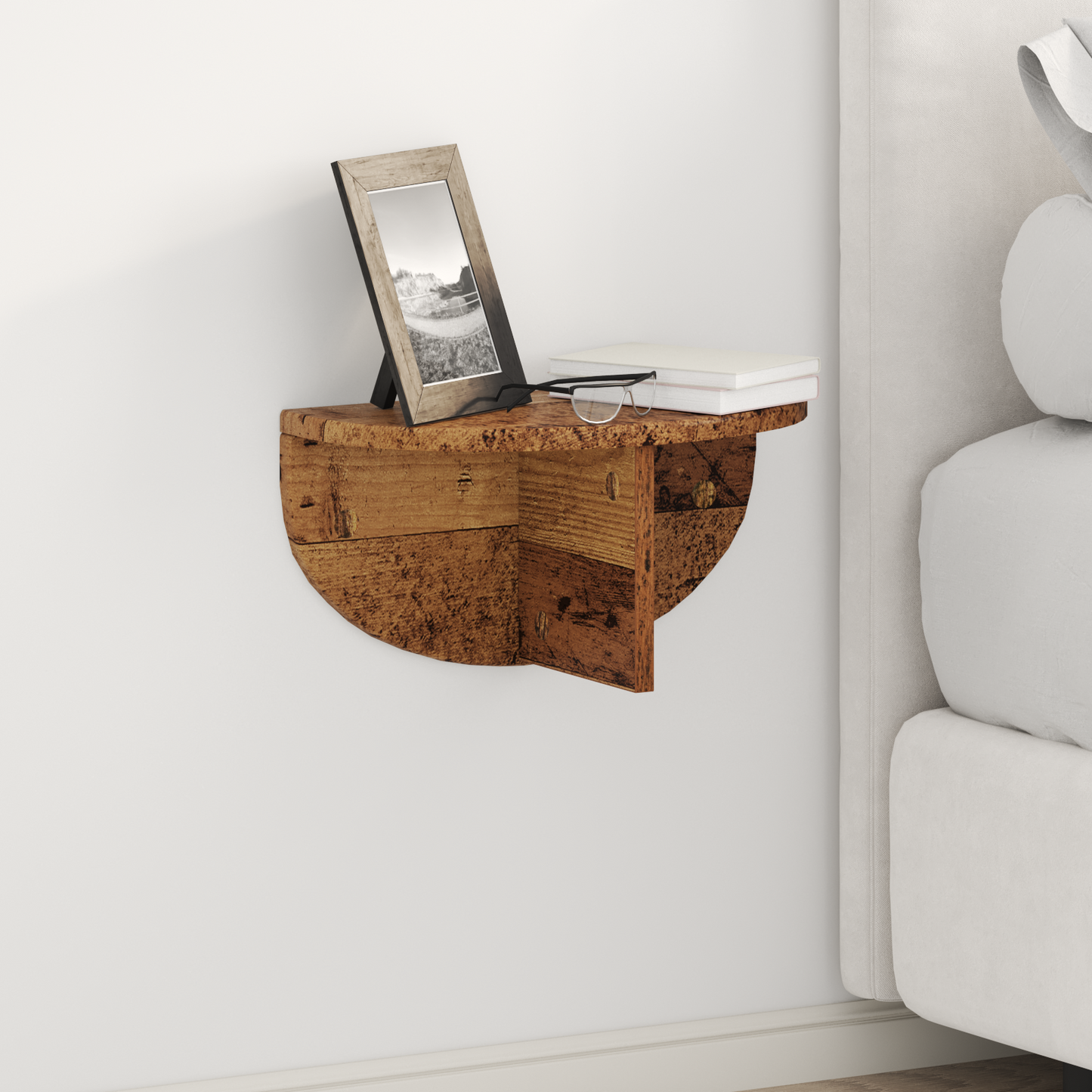 Sieninė lentyna 2 pcs Senas medis 38 x 19 x 19 cm