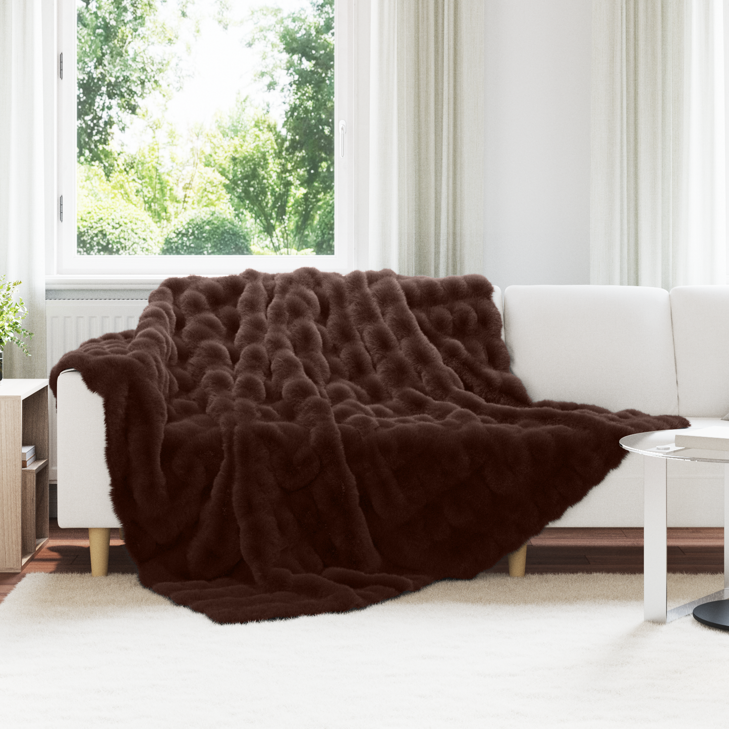 Neslystanti antklodė iš dirbtinio triušio kailio Olite 4 pcs