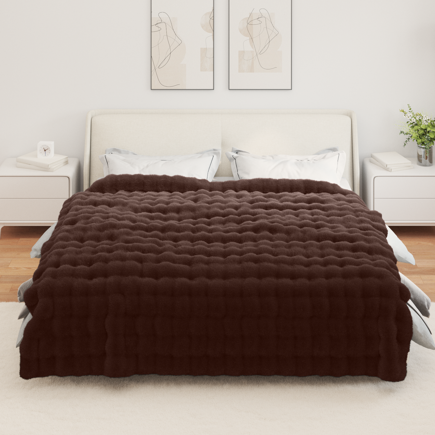 Neslystanti antklodė iš dirbtinio triušio kailio Olite 4 pcs