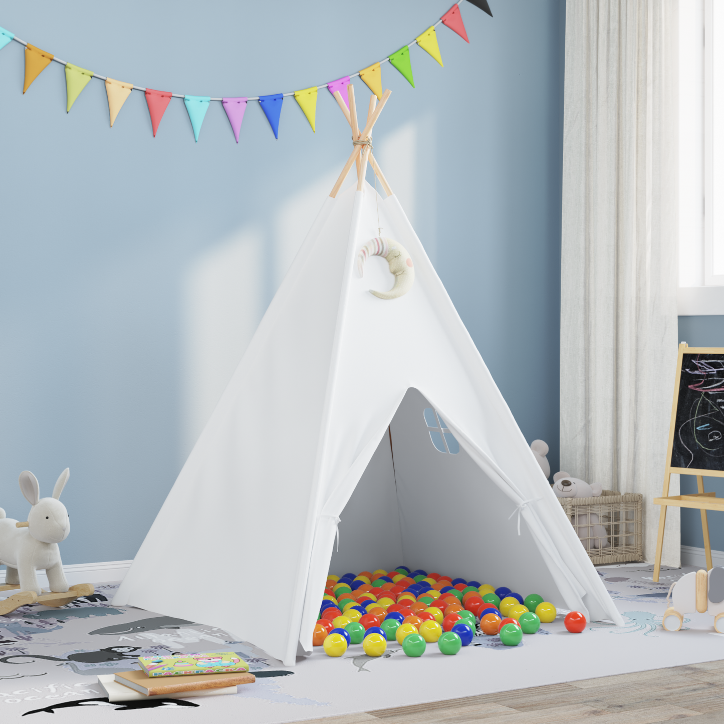 Teepee palapinė Kita Balta Vidutinė Poliesteris