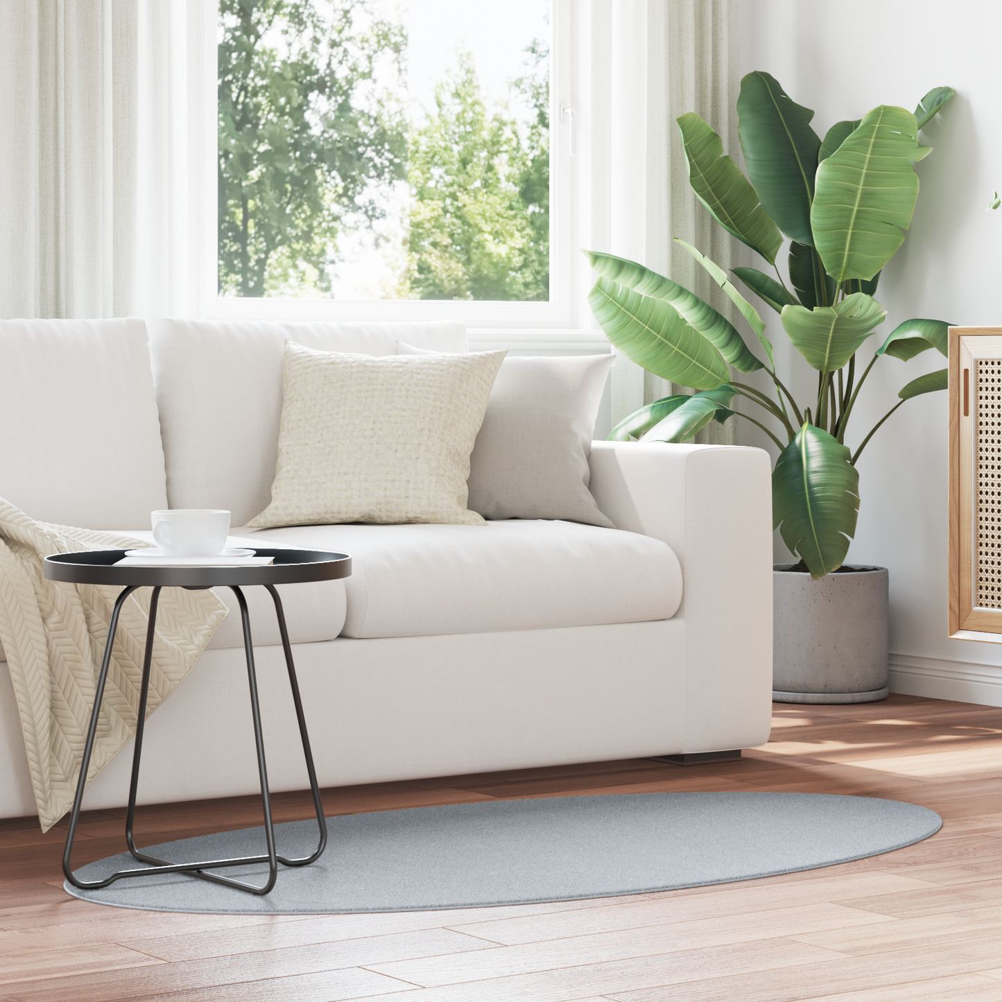 Kilimas HUARTE Pilka 150 x 80 cm 100% poliesteris