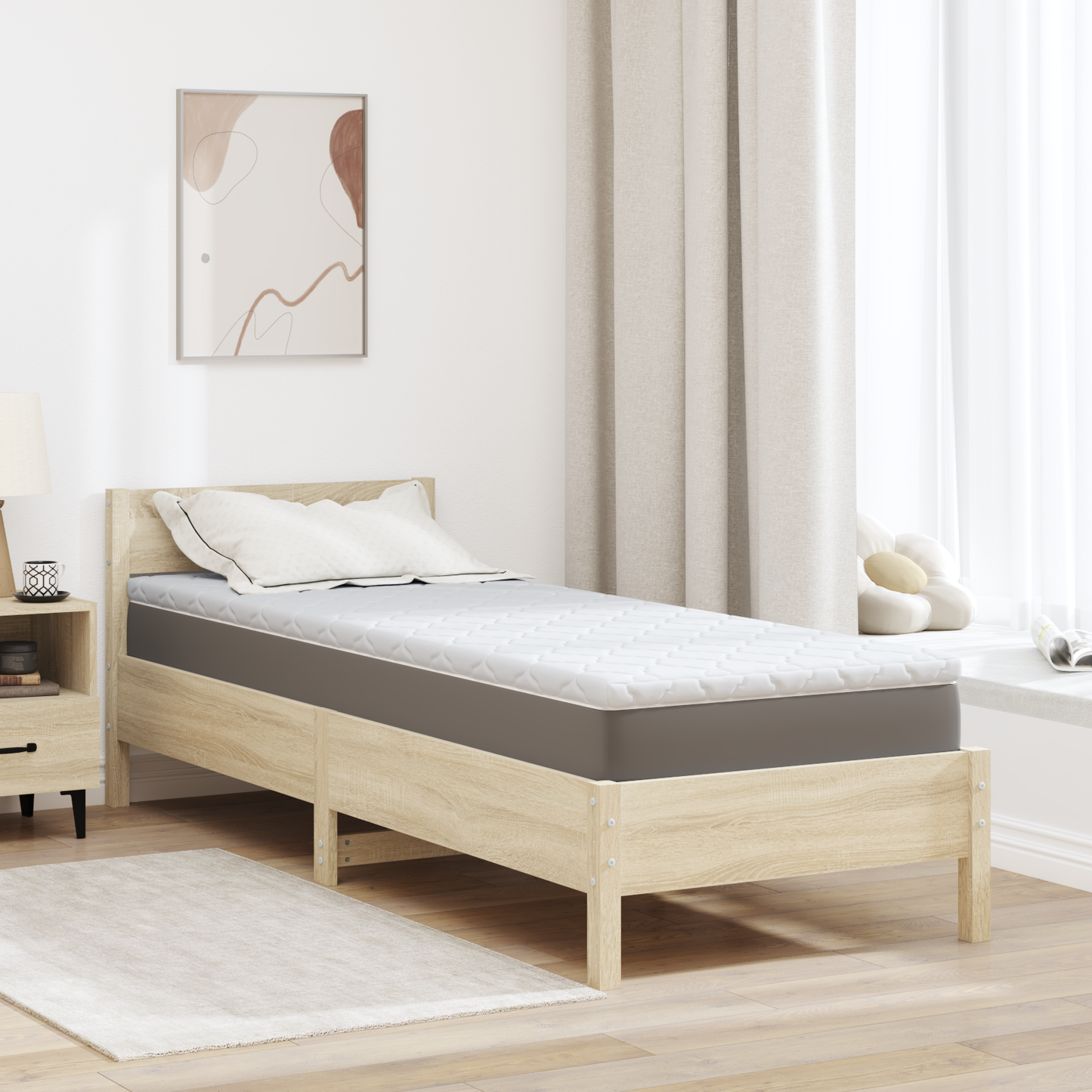 Čiužinio pagalvėlės Balta 70 x 200 cm Be klijų poliesteris