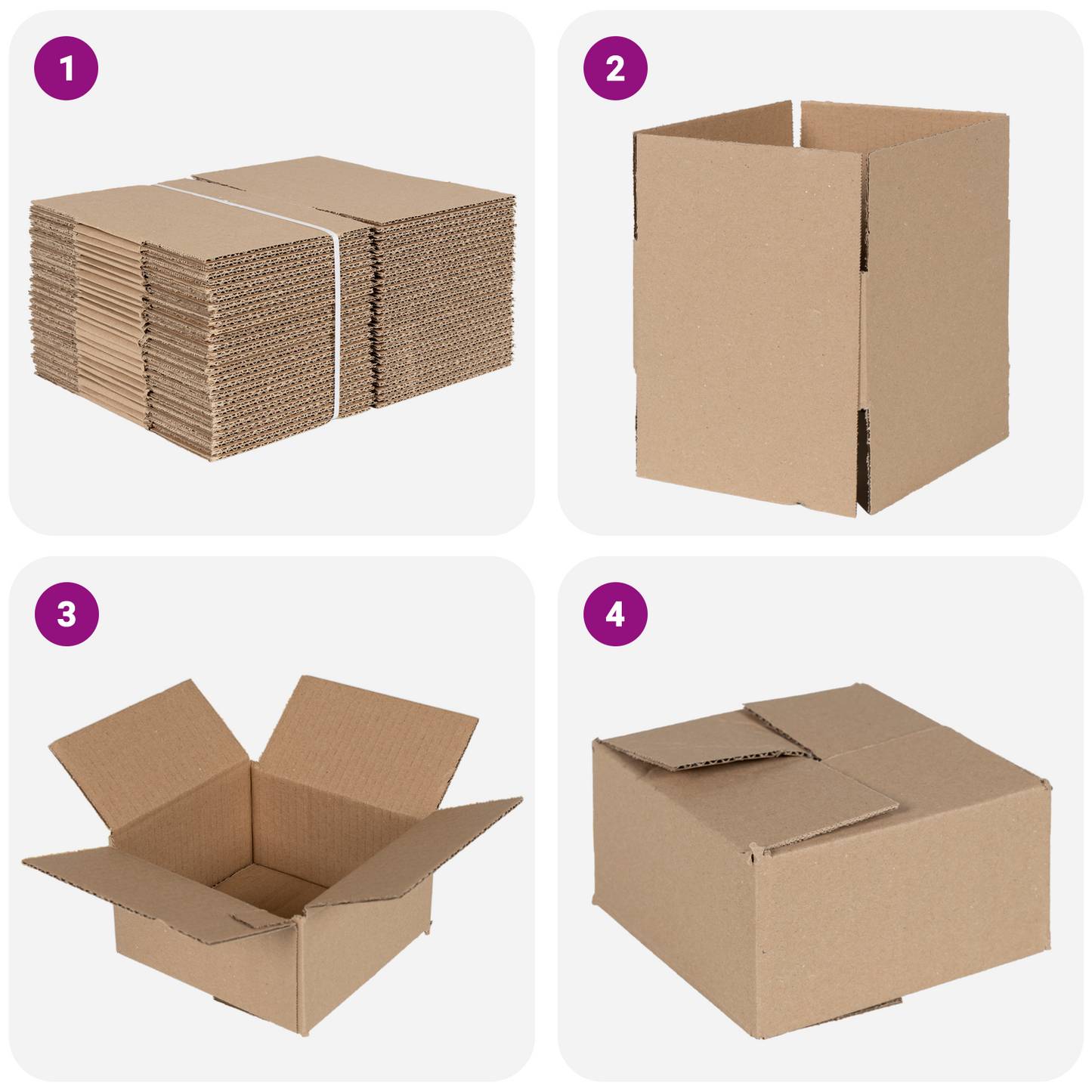 Sulankstoma dėžė 50 pcs Natūrali 15 x 15 x 8 cm Kartonas