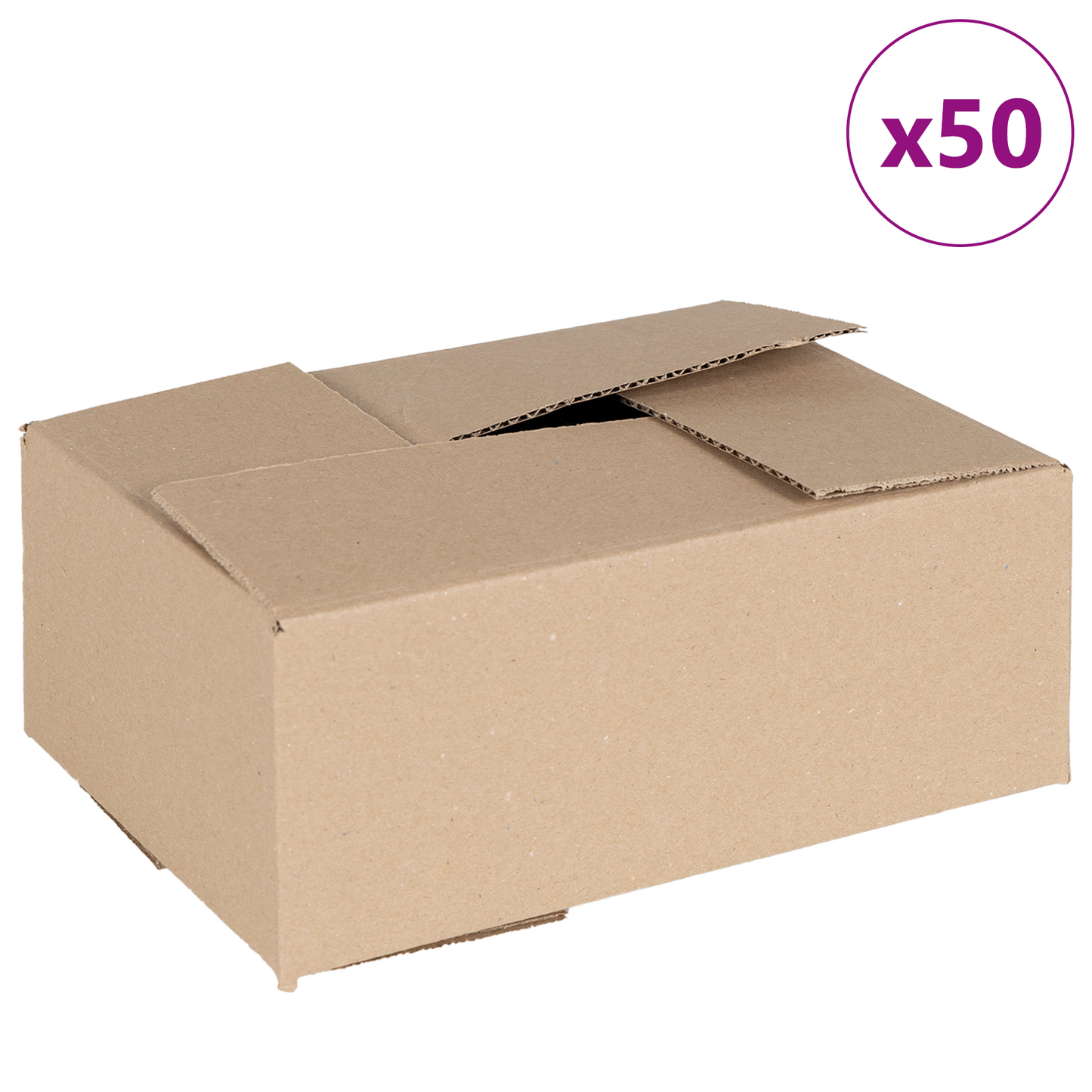 Sulankstoma dėžė 50 pcs Natūrali 25 x 17,5 x 10 cm Kartonas