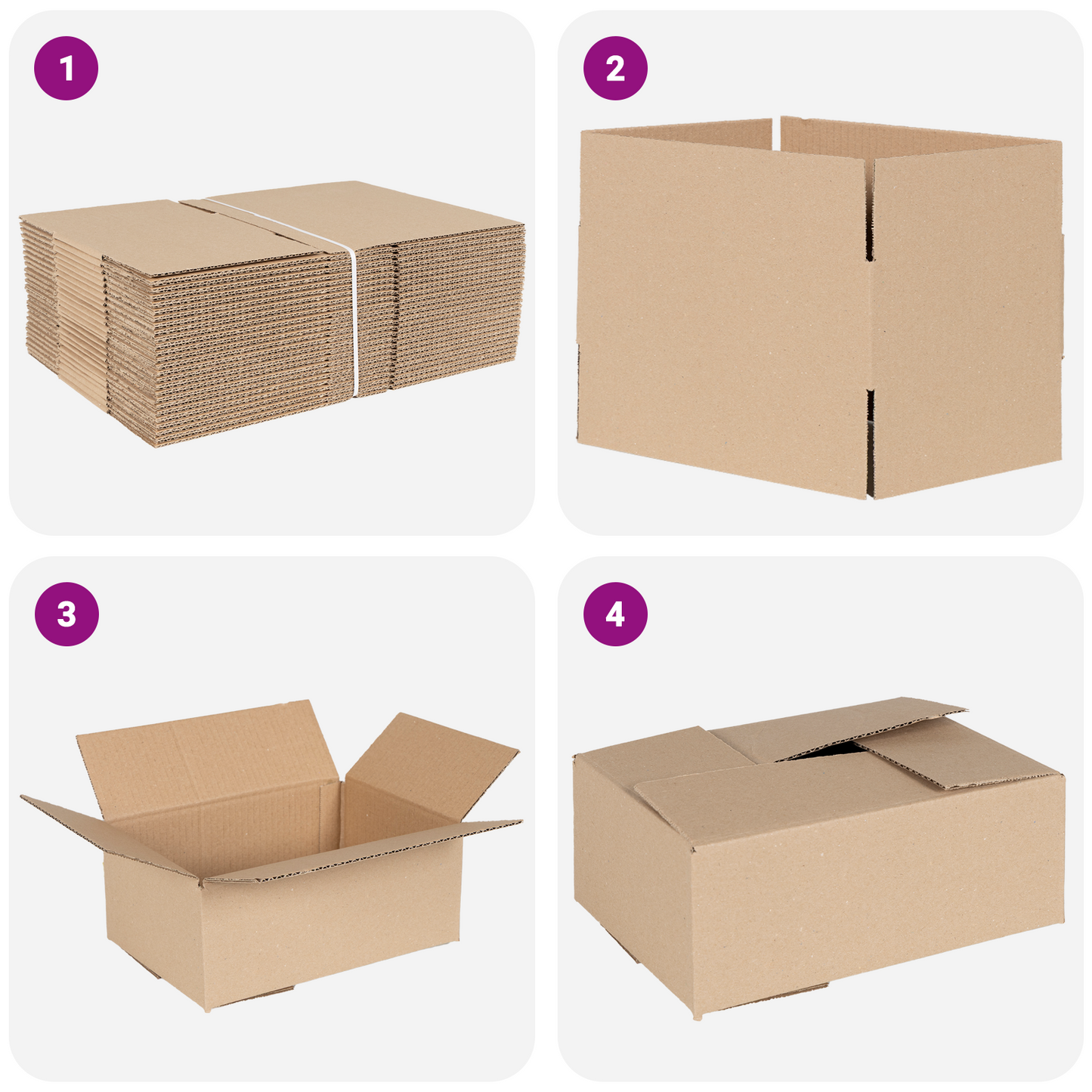 Sulankstoma dėžė 50 pcs Natūrali 25 x 17,5 x 10 cm Kartonas