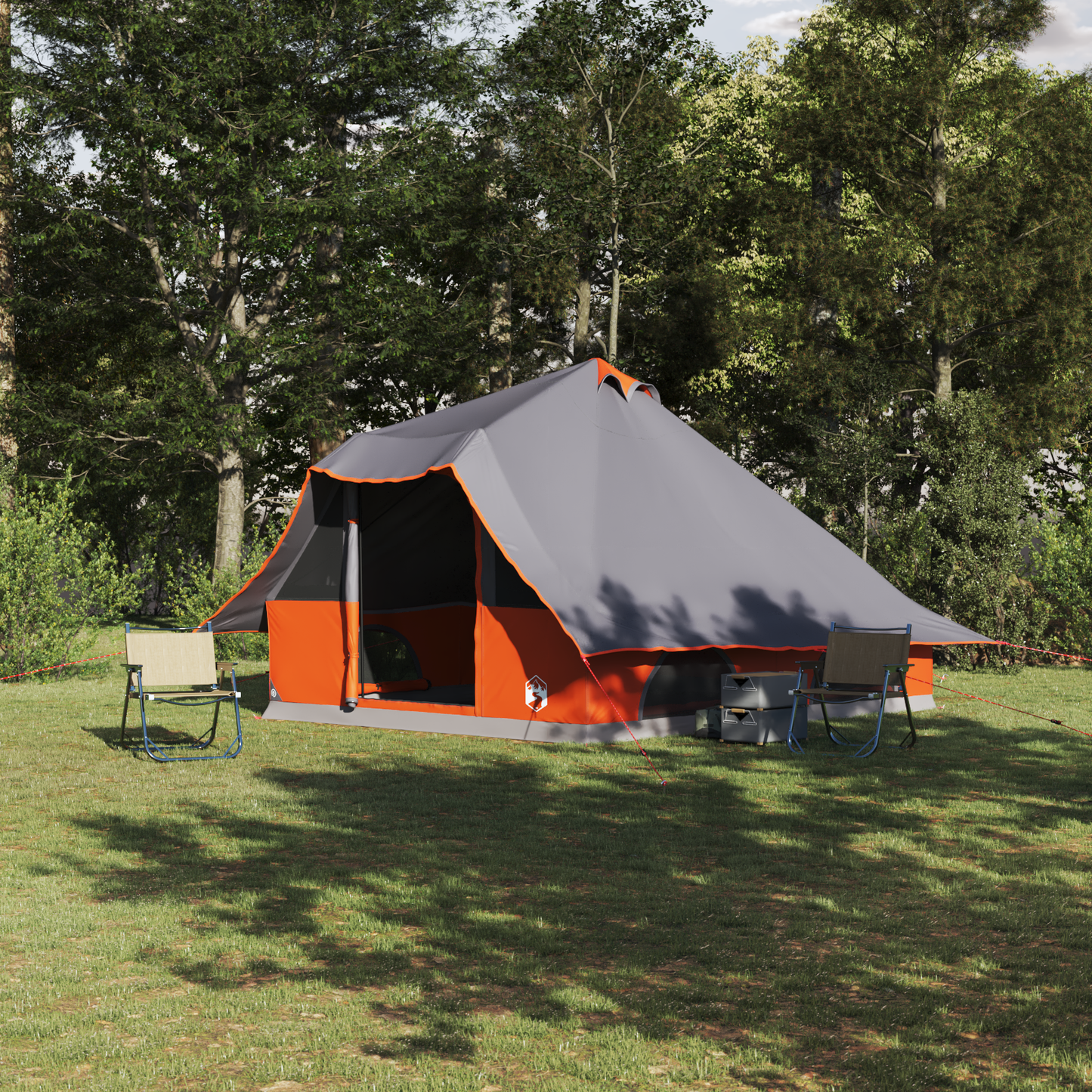 Šeimos tipi palapinė Pilka ir Oranžinė 8 Asmenų Vandeniui Atspari