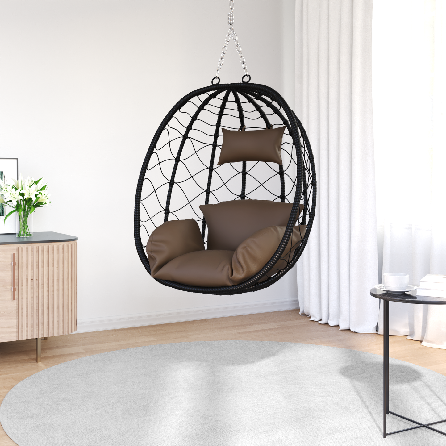 Kabantis kiaušinis Kavos 91,5 x 54,5 x 107 cm poliratanas