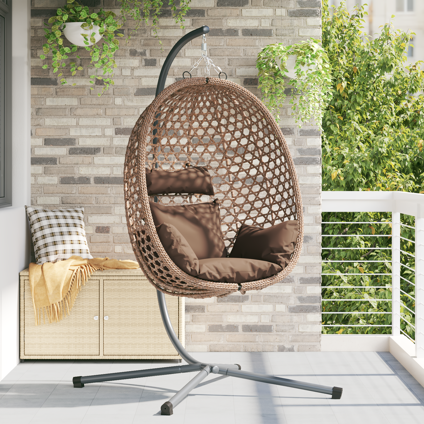 Kabantis kiaušinis Kavos 104 x 100 x 191 cm poliratanas