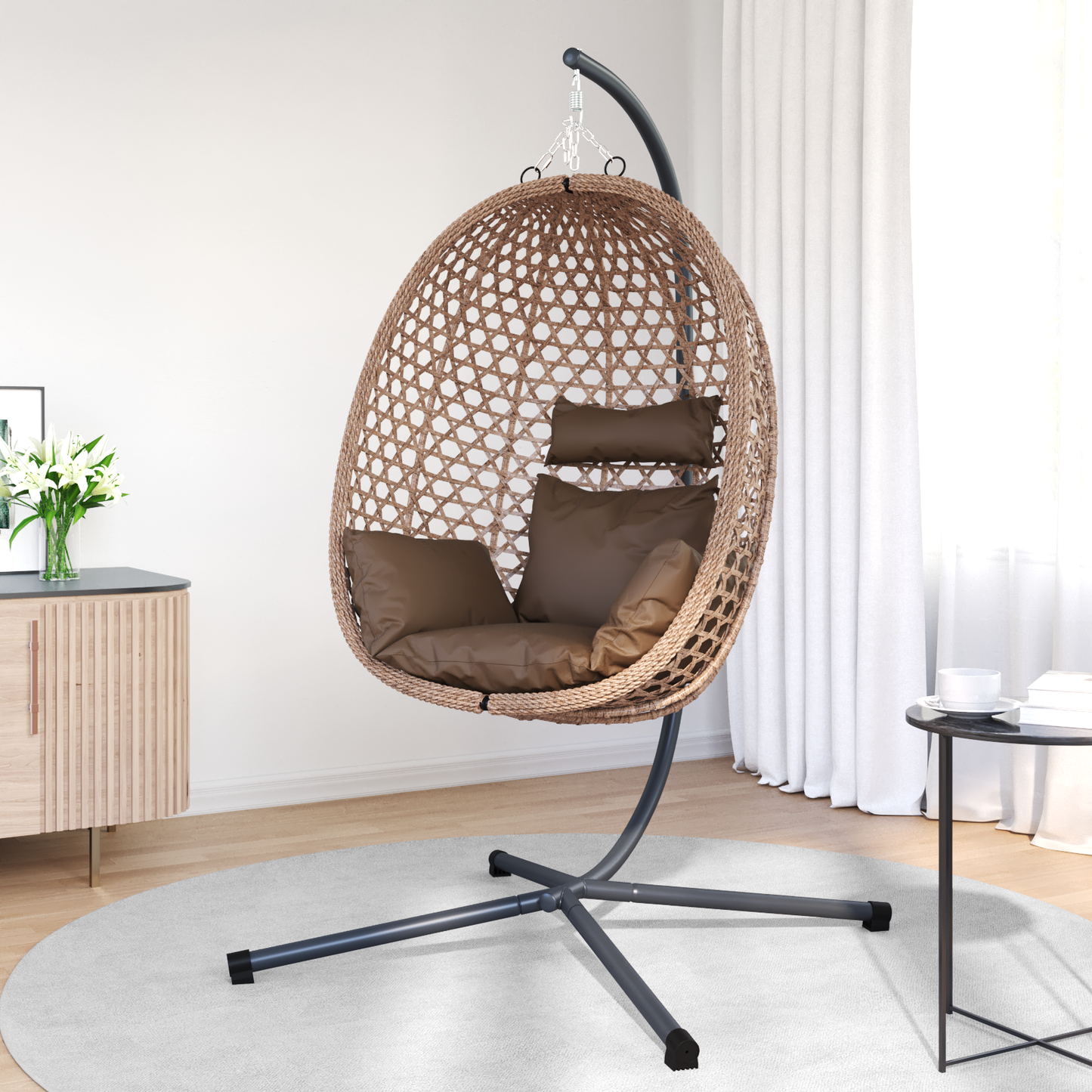 Kabantis kiaušinis Kavos 104 x 100 x 191 cm poliratanas